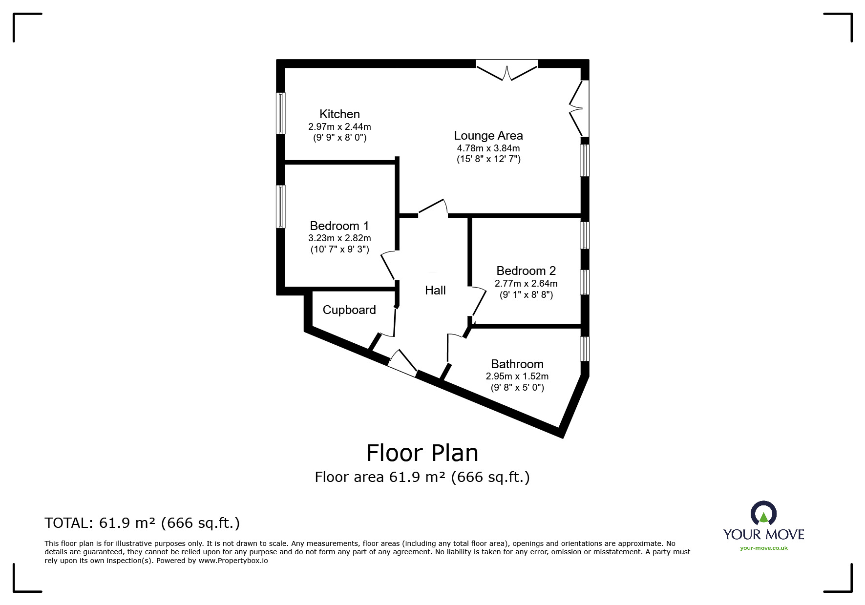 Floorplan of 2 bedroom  Flat for sale, Sytchmill Way, Stoke-on-Trent, Staffordshire, ST6