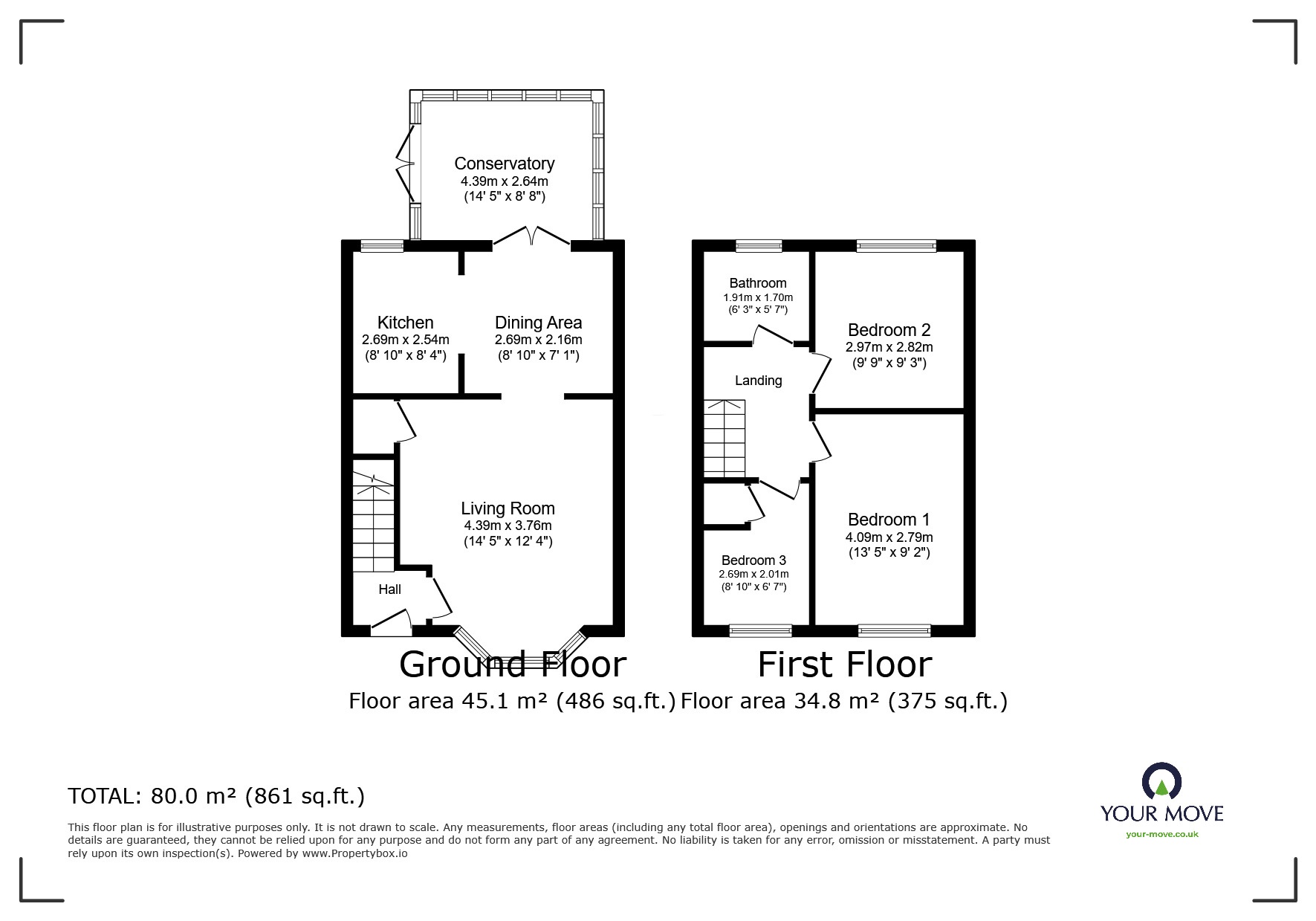 Floorplan of 3 bedroom Semi Detached House for sale, Cormie Close, Chell Heath, Stoke-on-Trent, Staffordshire, ST6