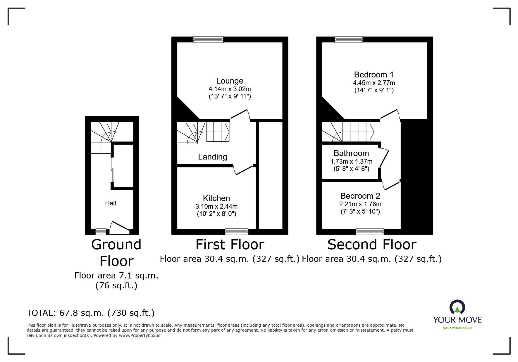 Floorplan of 2 bedroom  Flat to rent, Market Place, Leek, Staffordshire, ST13