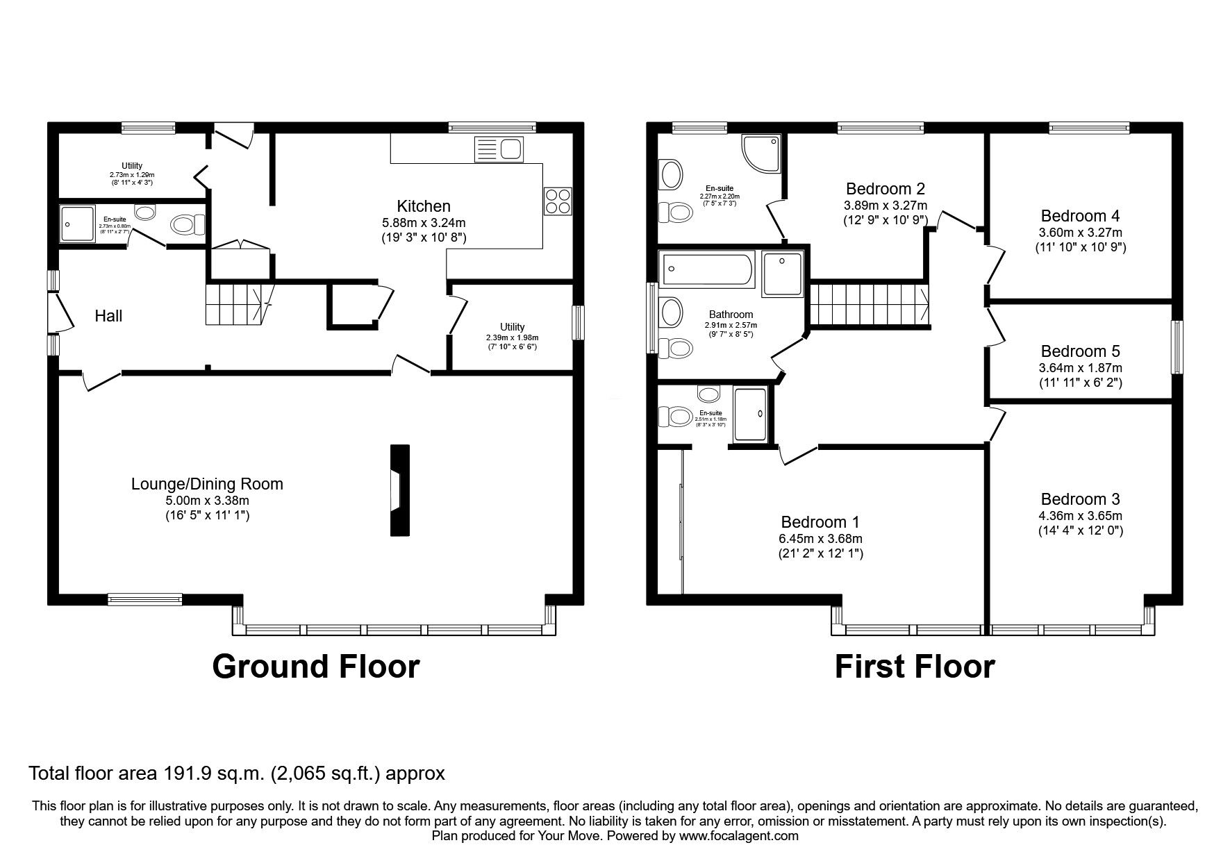 Floorplan of 5 bedroom Detached House for sale, Clewlows Bank, Bagnall, Staffordshire, ST9