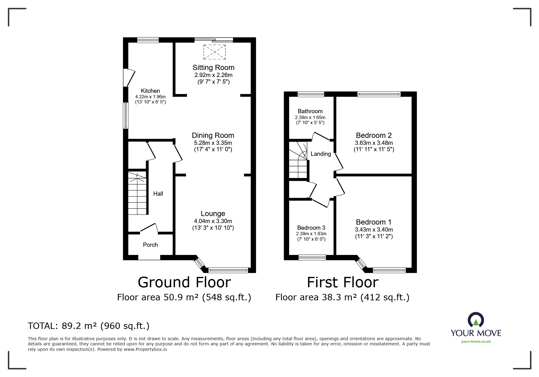 Floorplan of 3 bedroom Semi Detached House for sale, Kenilworth Grove, May Bank, Newcastle, Staffordshire, ST5