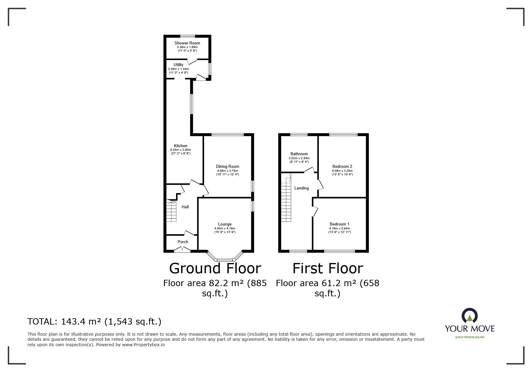 Floorplan of 2 bedroom Semi Detached House to rent, Acreswood Road, Burslem, Stoke-on-Trent, Staffordshire, ST6