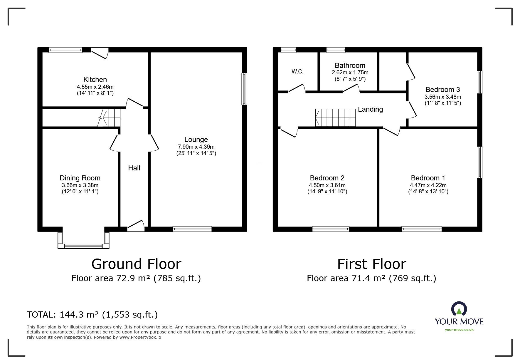 Floorplan of 3 bedroom End Terrace House to rent, Louise Street, Burslem, Stoke-on-Trent, Staffordshire, ST6