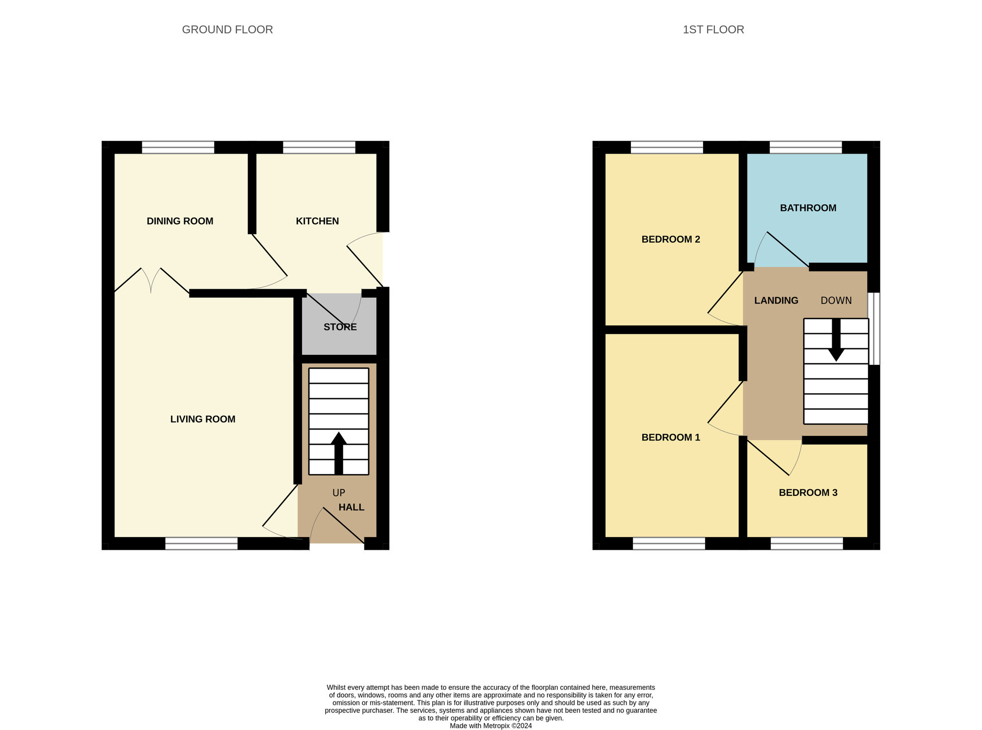 Floorplan of 3 bedroom Detached House for sale, Brendon Close, Wombwell, South Yorkshire, S73