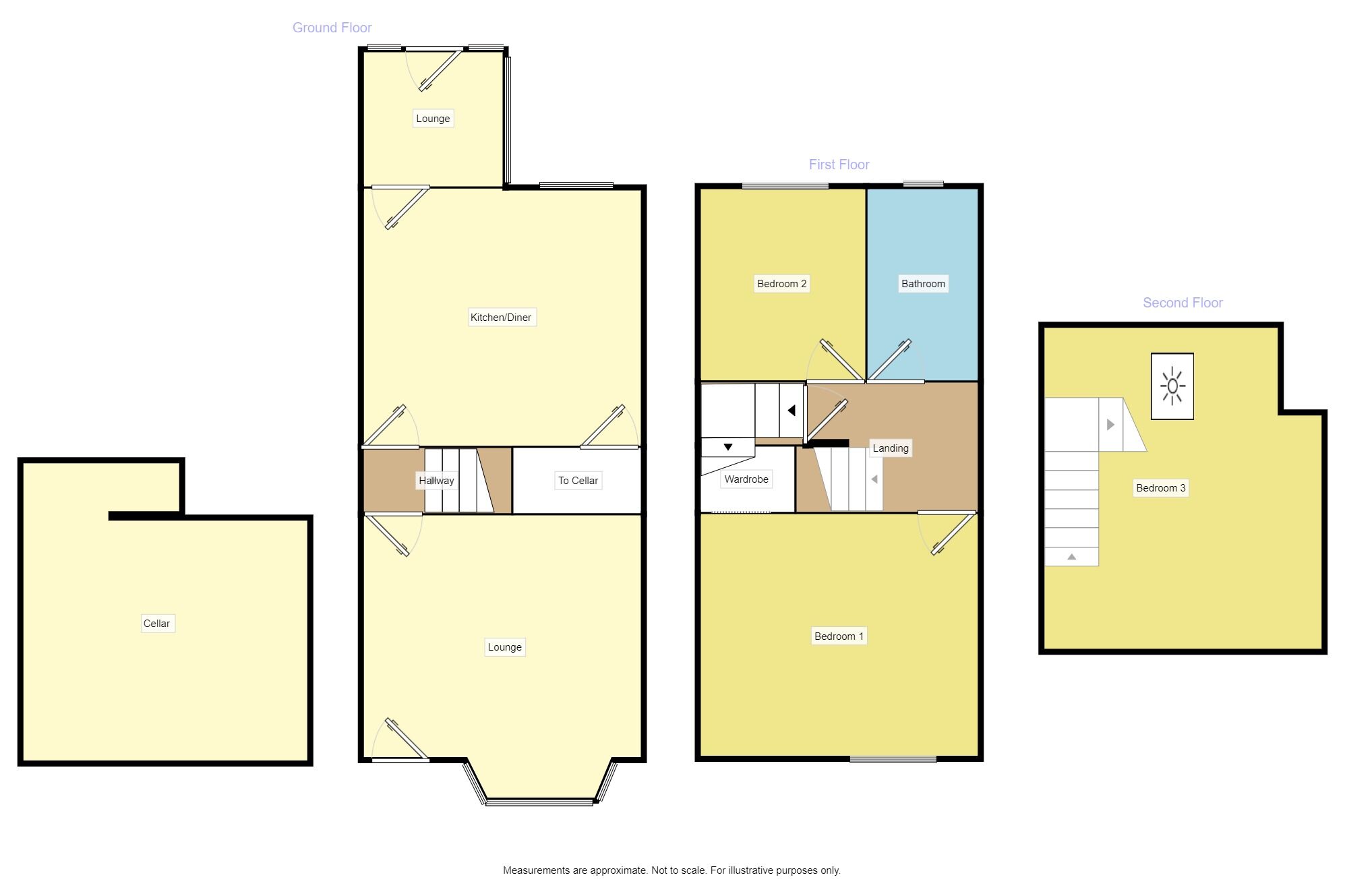 Floorplan of 3 bedroom Mid Terrace House for sale, Summer Lane, Wombwell, South Yorkshire, S73