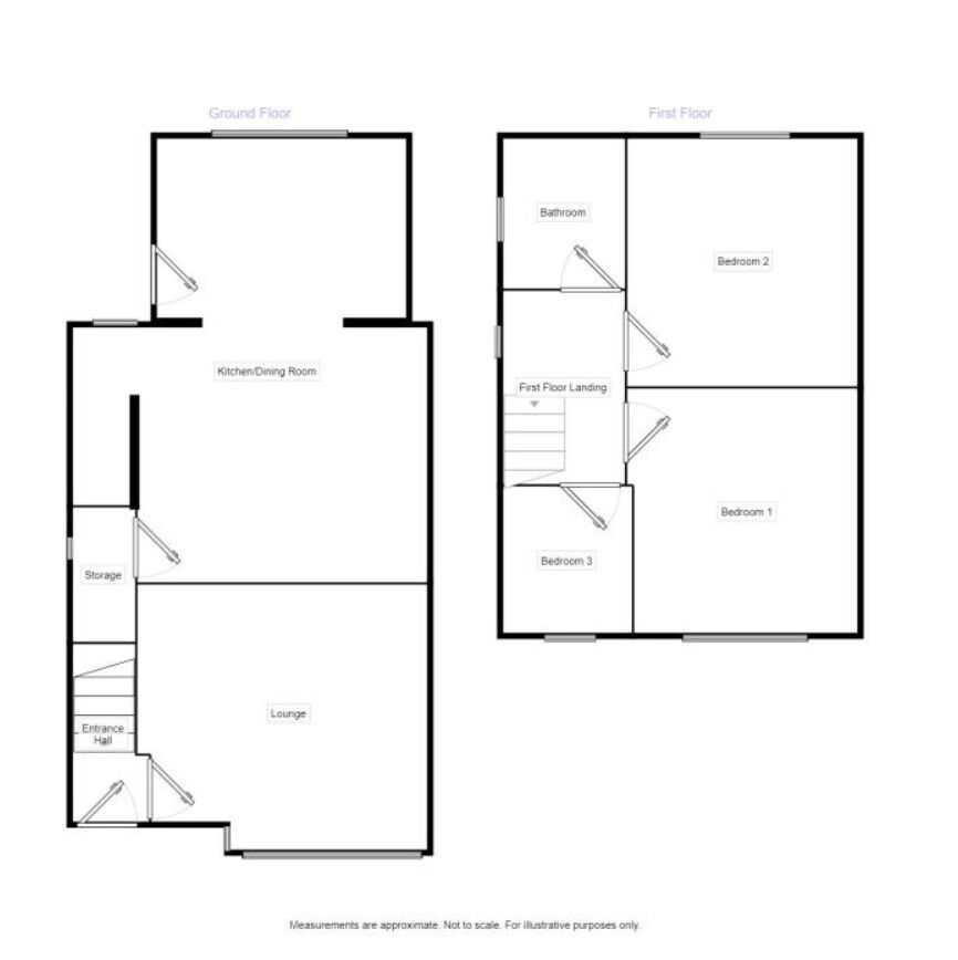 Floorplan of 3 bedroom Semi Detached House for sale, Wood Walk, Wombwell, South Yorkshire, S73