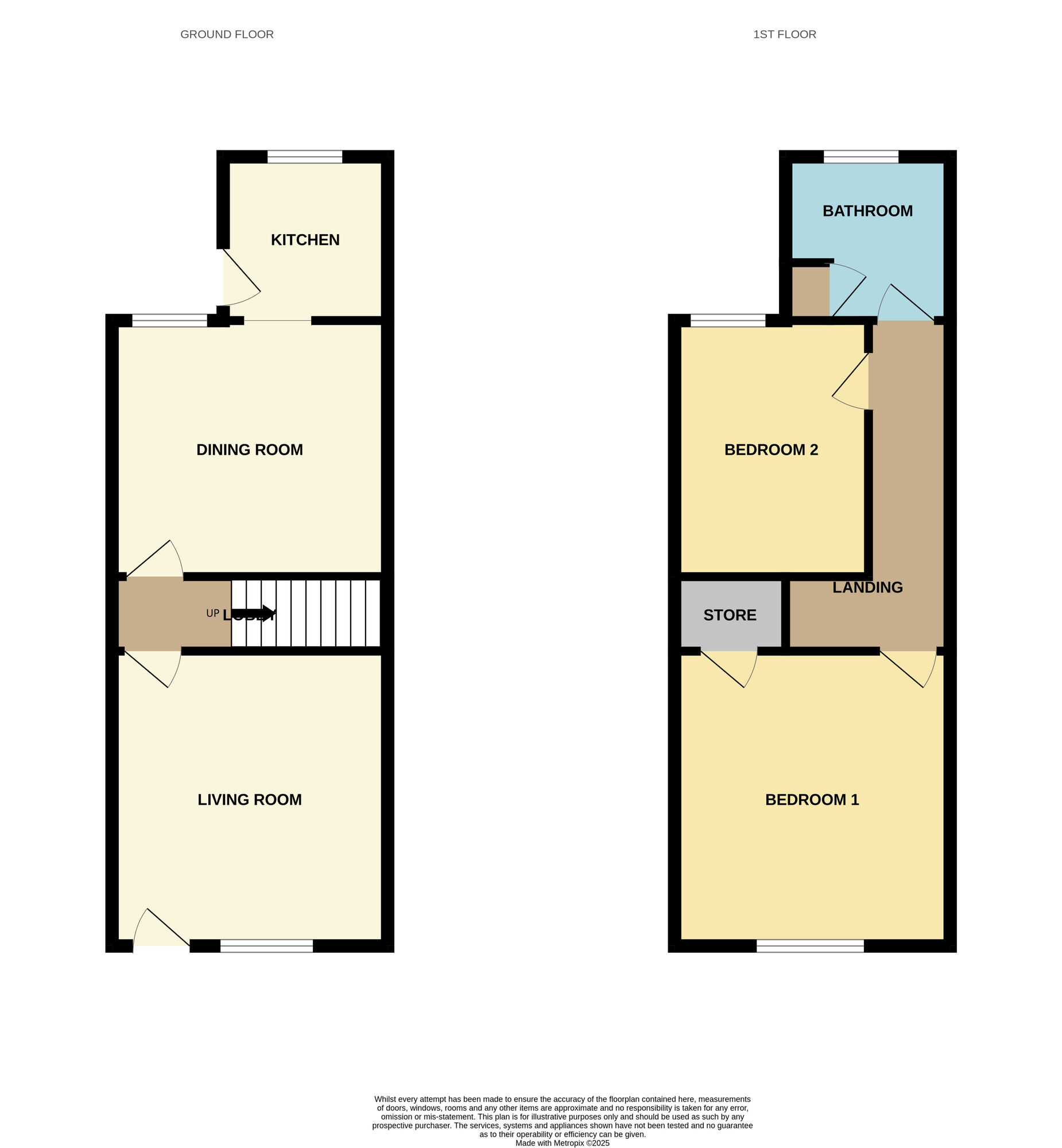 Floorplan of 2 bedroom Mid Terrace House for sale, Park Road, Wath-upon-Dearne, South Yorkshire, S63