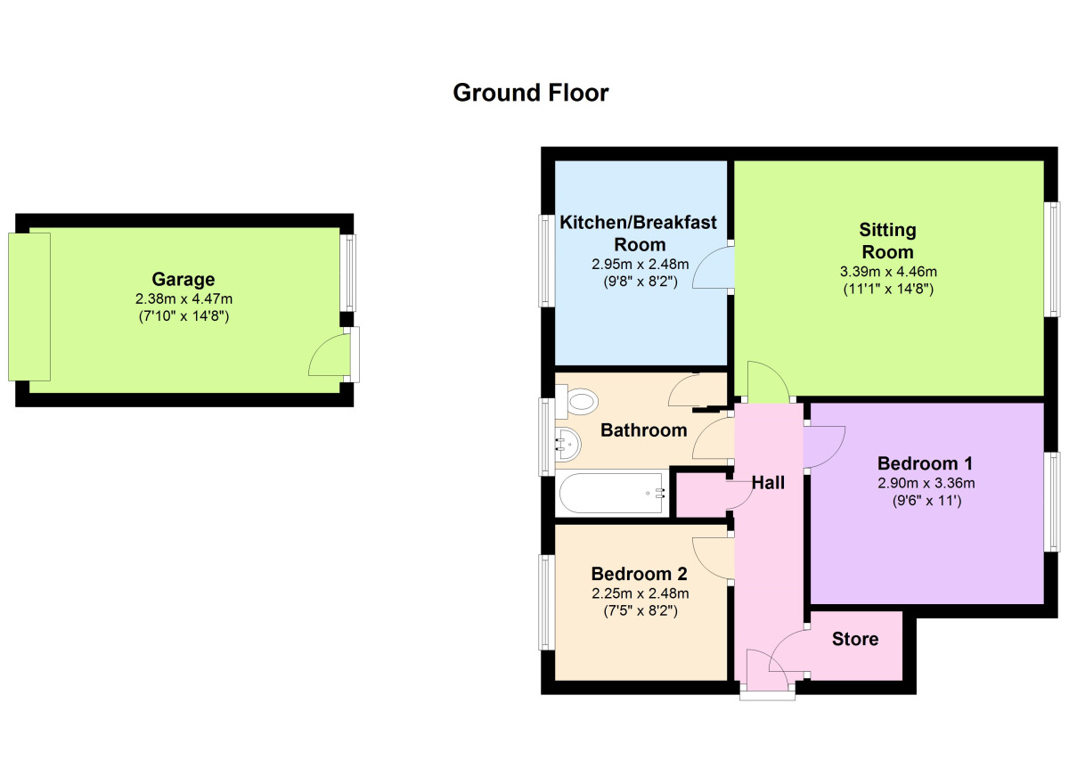 Floorplan of 2 bedroom  Flat to rent, Ladybank, Newcastle Upon Tyne, NE5