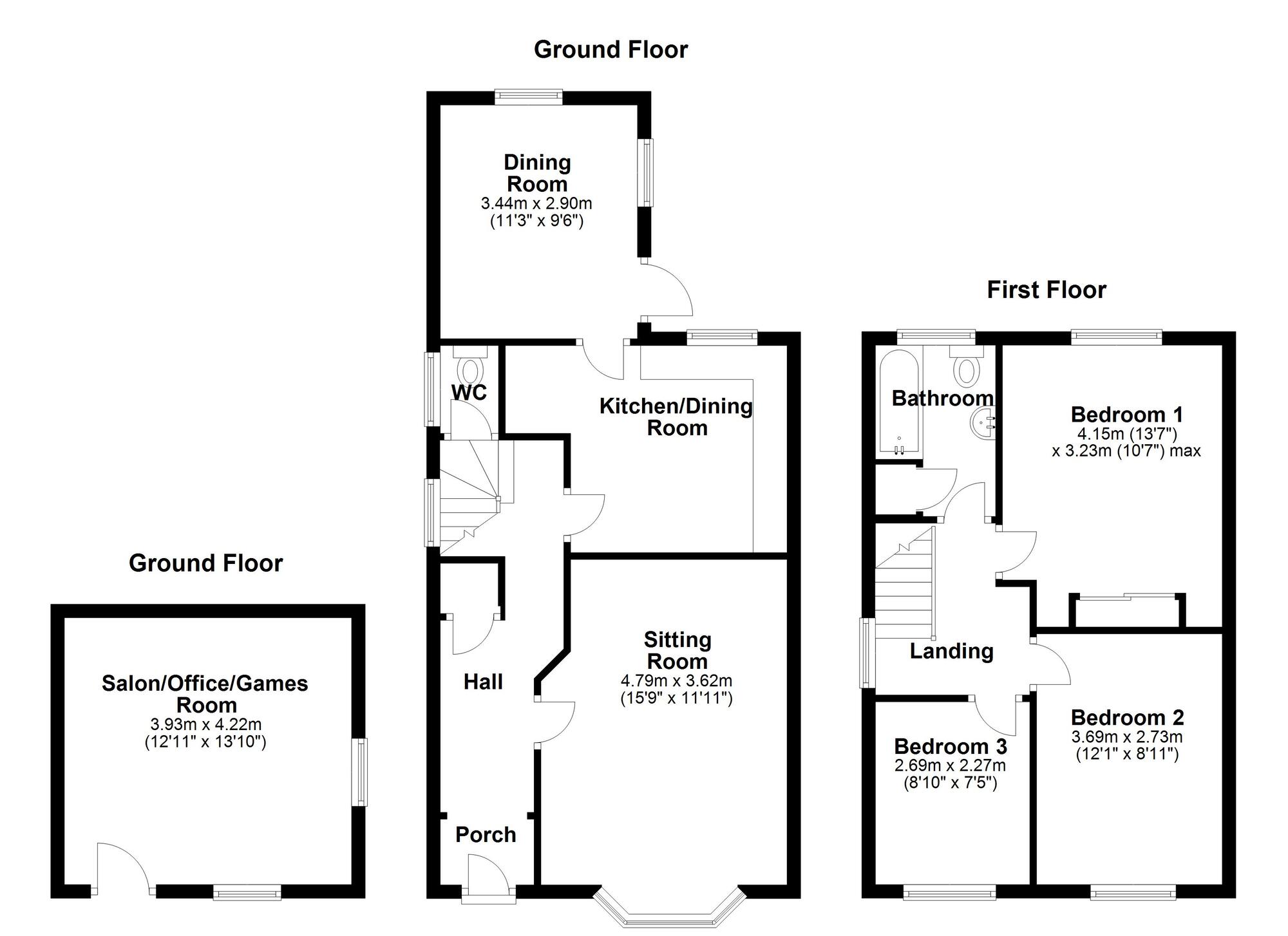 Floorplan of 3 bedroom Detached House for sale, Middlegate, Newcastle upon Tyne, Tyne and Wear, NE5