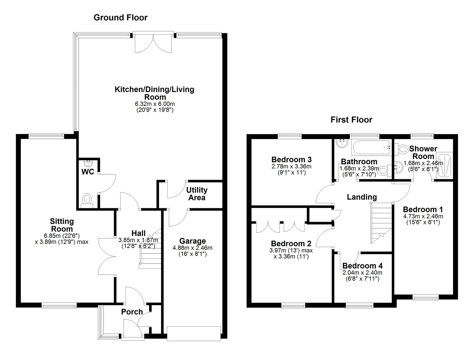 Floorplan of 4 bedroom Detached House for sale, Kelson Way, Chapel Park, Tyne and Wear, NE5