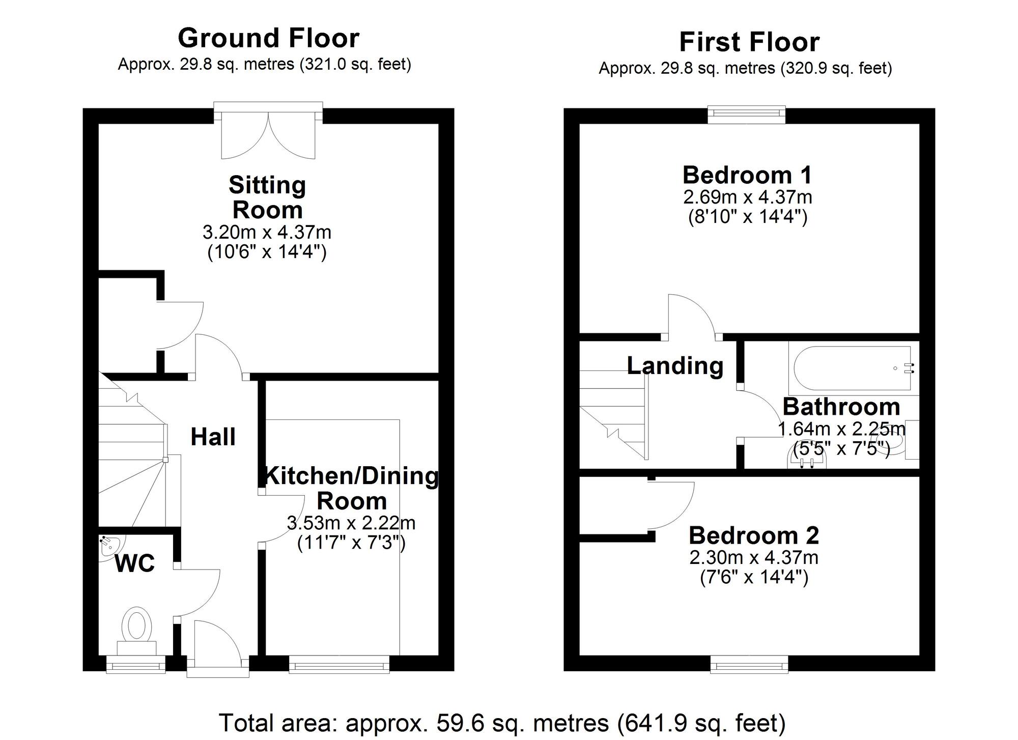 Floorplan of 2 bedroom Mid Terrace House for sale, Colwyne Place, Newcastle upon Tyne, Tyne and Wear, NE5