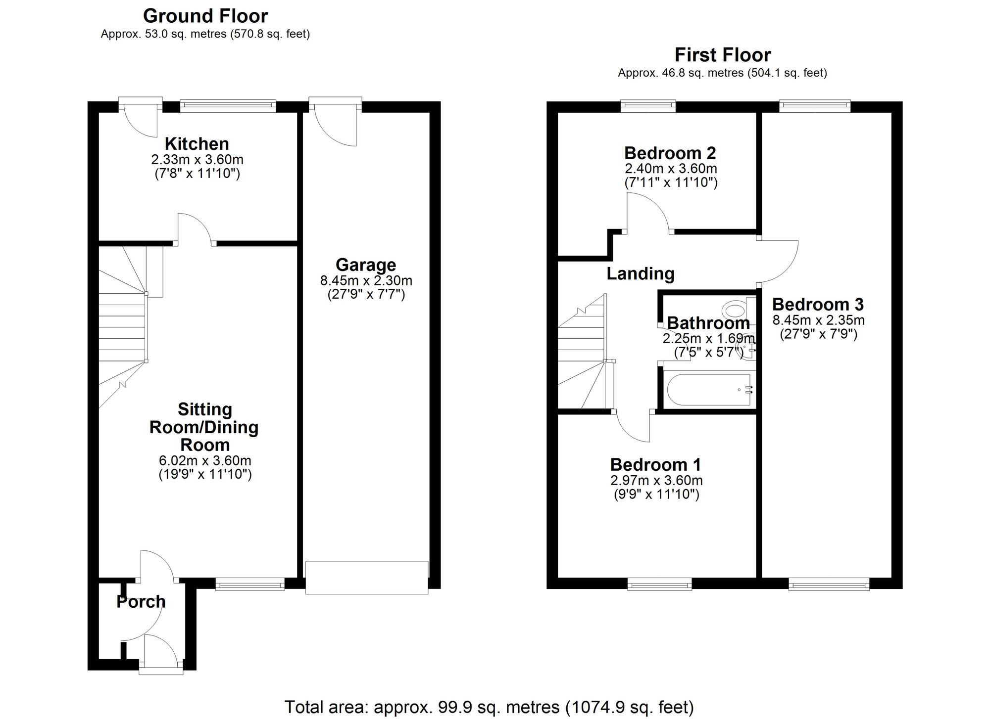 Floorplan of 3 bedroom Semi Detached House for sale, Burnham Avenue, Newcastle upon Tyne, Tyne and Wear, NE15