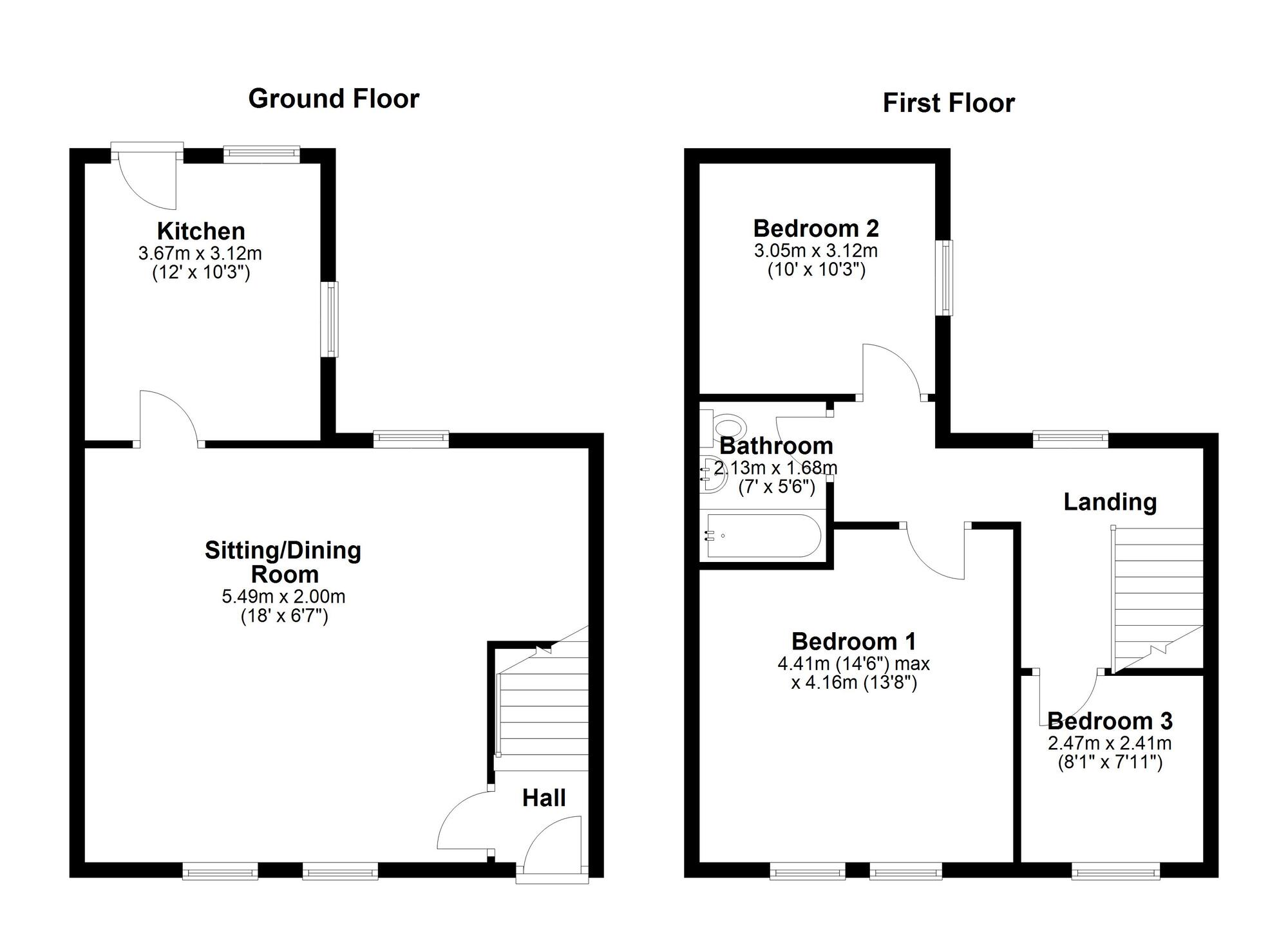 Floorplan of 3 bedroom Mid Terrace House for sale, Grange Road, Newburn, Tyne and Wear, NE15