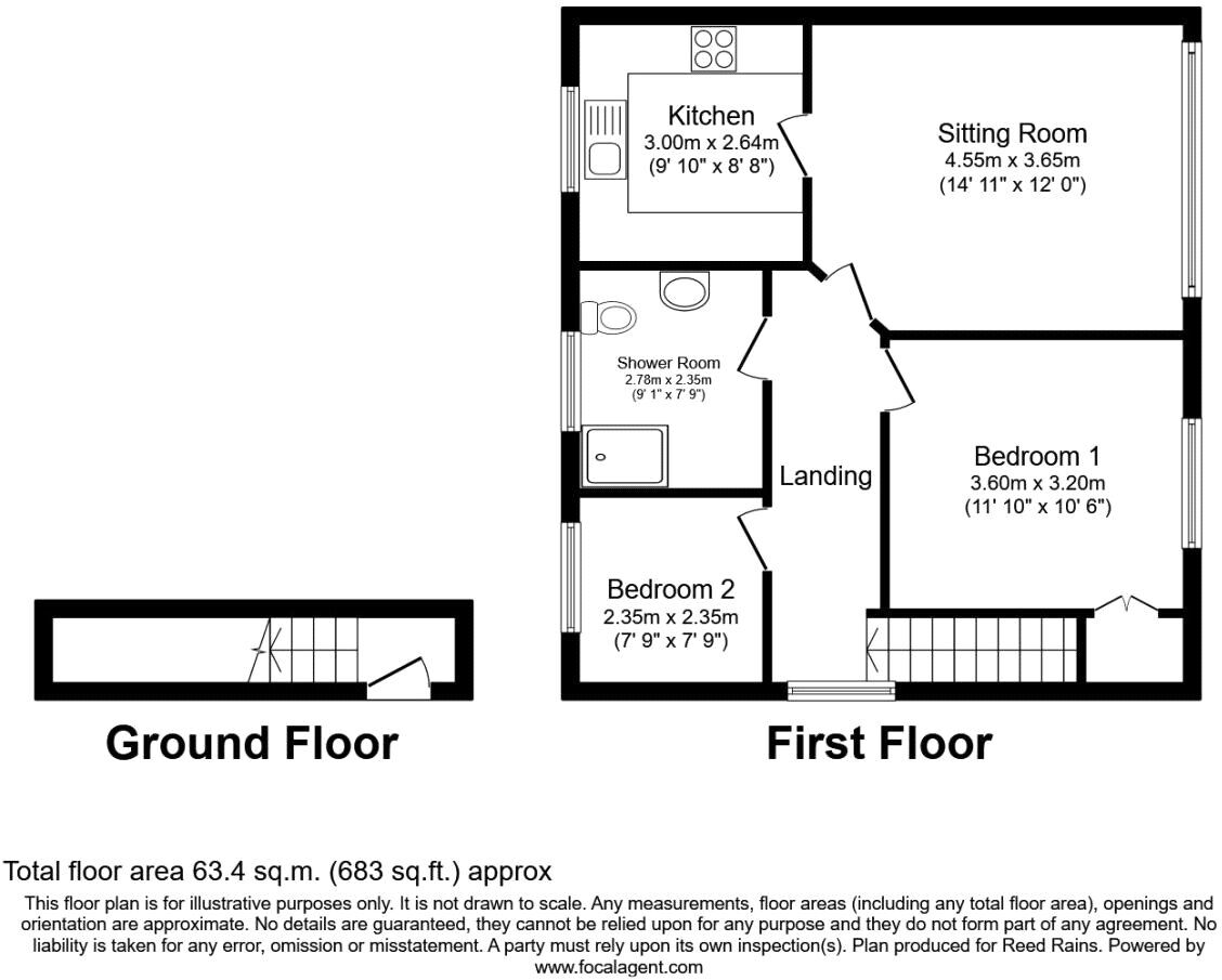 Floorplan of 2 bedroom  Flat to rent, Lotus Close, Newcastle upon Tyne, Tyne and Wear, NE5