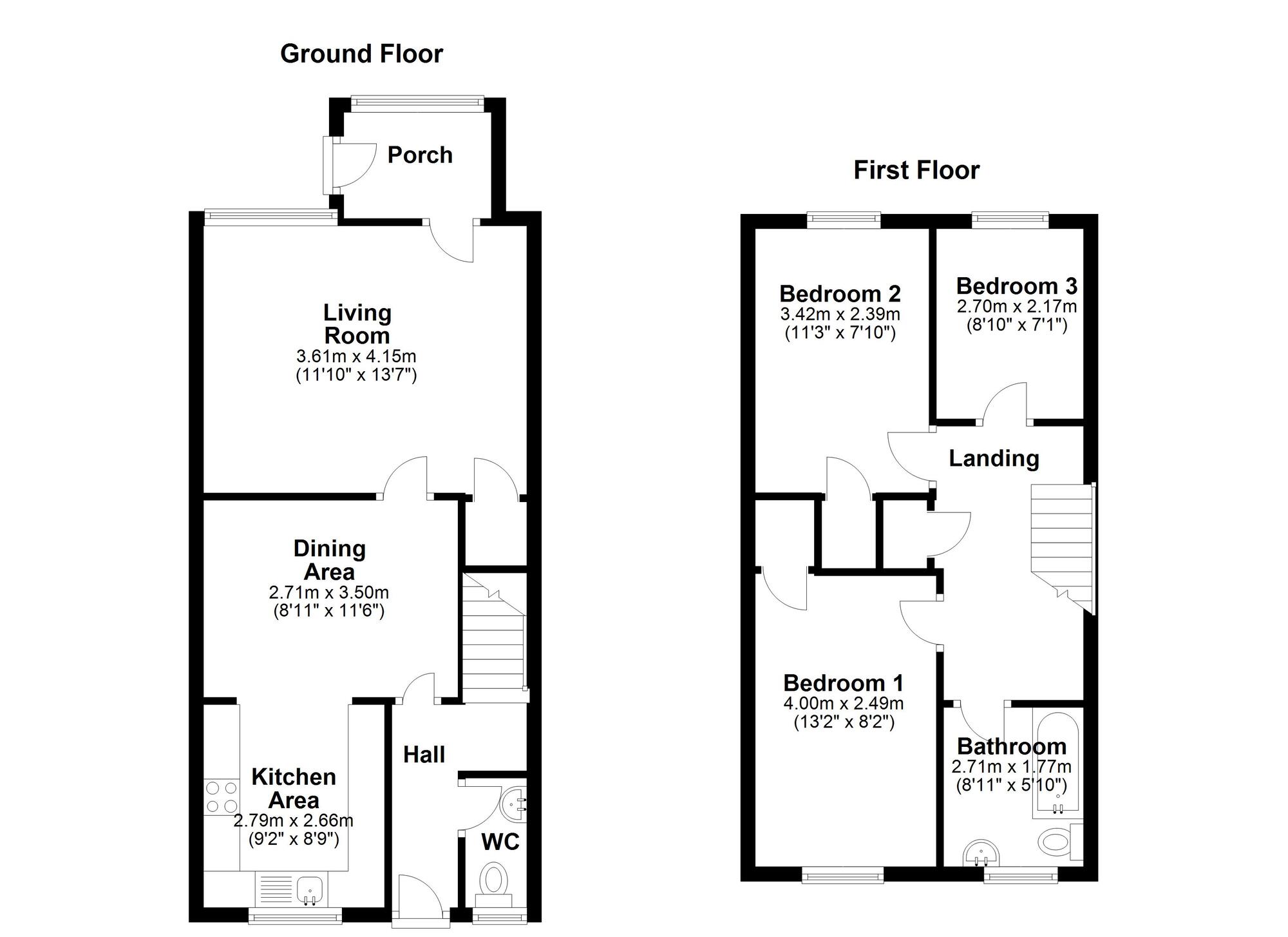 Floorplan of 3 bedroom Mid Terrace House for sale, Northumbria Walk, Newcastle upon Tyne, Tyne and Wear, NE5