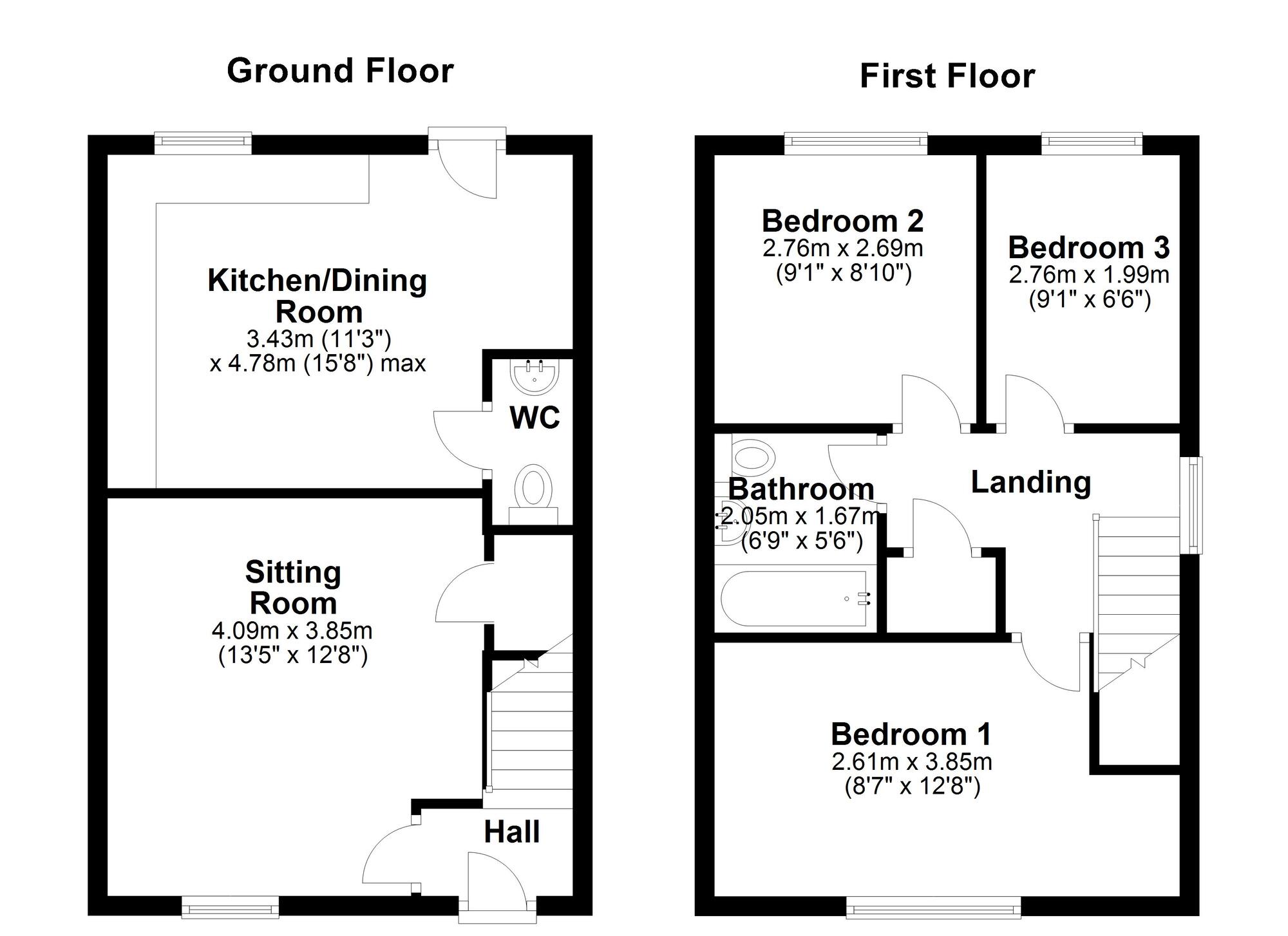 Floorplan of 3 bedroom Semi Detached House for sale, Aspen Avenue, Newcastle upon Tyne, Tyne and Wear, NE15