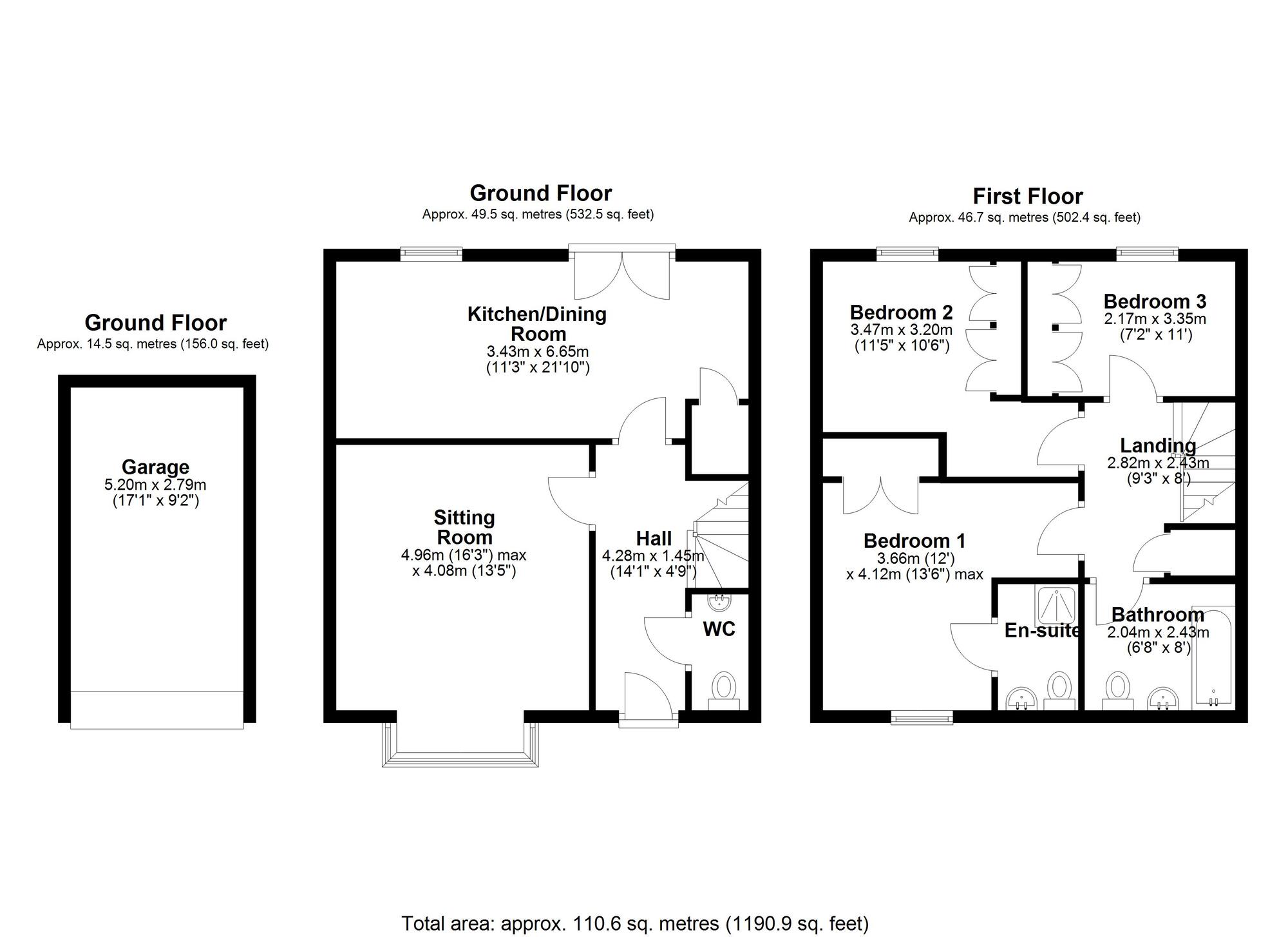 Floorplan of 3 bedroom Detached House for sale, Sandpiper Crescent, Newcastle upon Tyne, Tyne and Wear, NE15