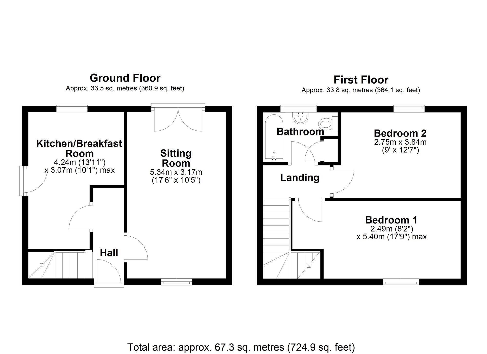 Floorplan of 2 bedroom End Terrace House for sale, Haydon Place, Newcastle upon Tyne, Tyne and Wear, NE5