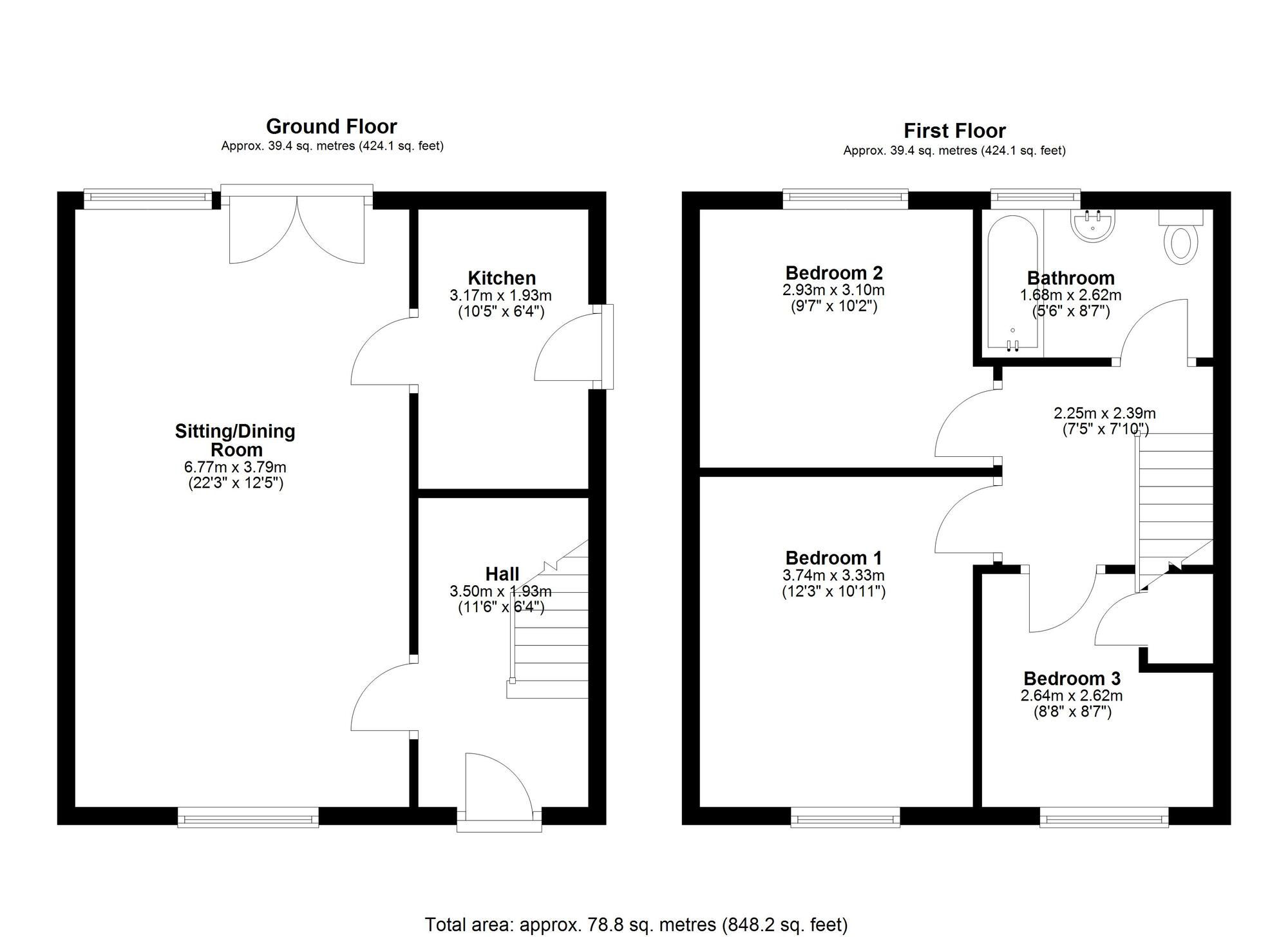 Floorplan of 3 bedroom Semi Detached House for sale, Baybridge Road, Newcastle upon Tyne, Tyne and Wear, NE5