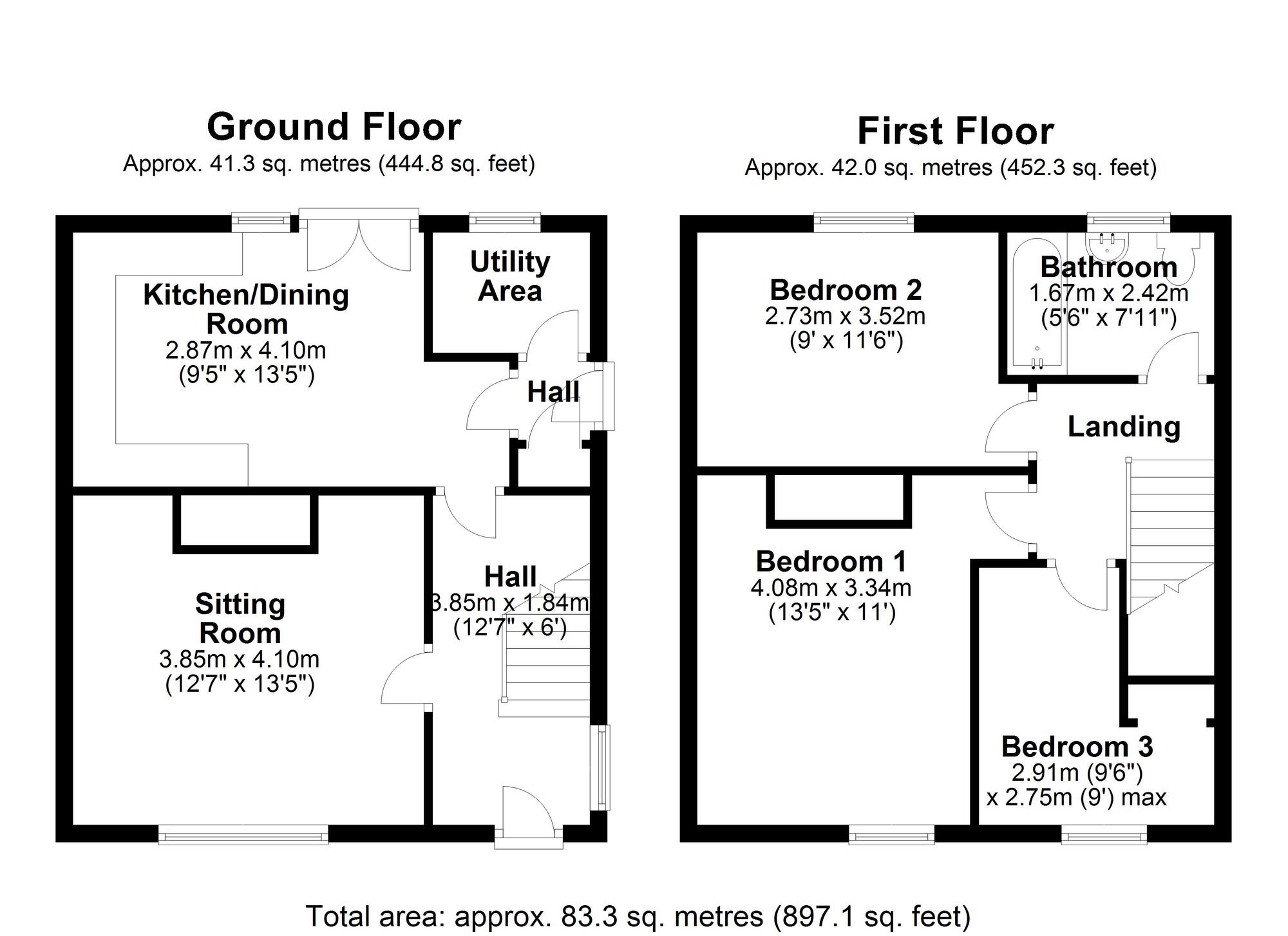 Floorplan of 3 bedroom Semi Detached House for sale, Woodside Avenue, Throckley, Tyne and Wear, NE15