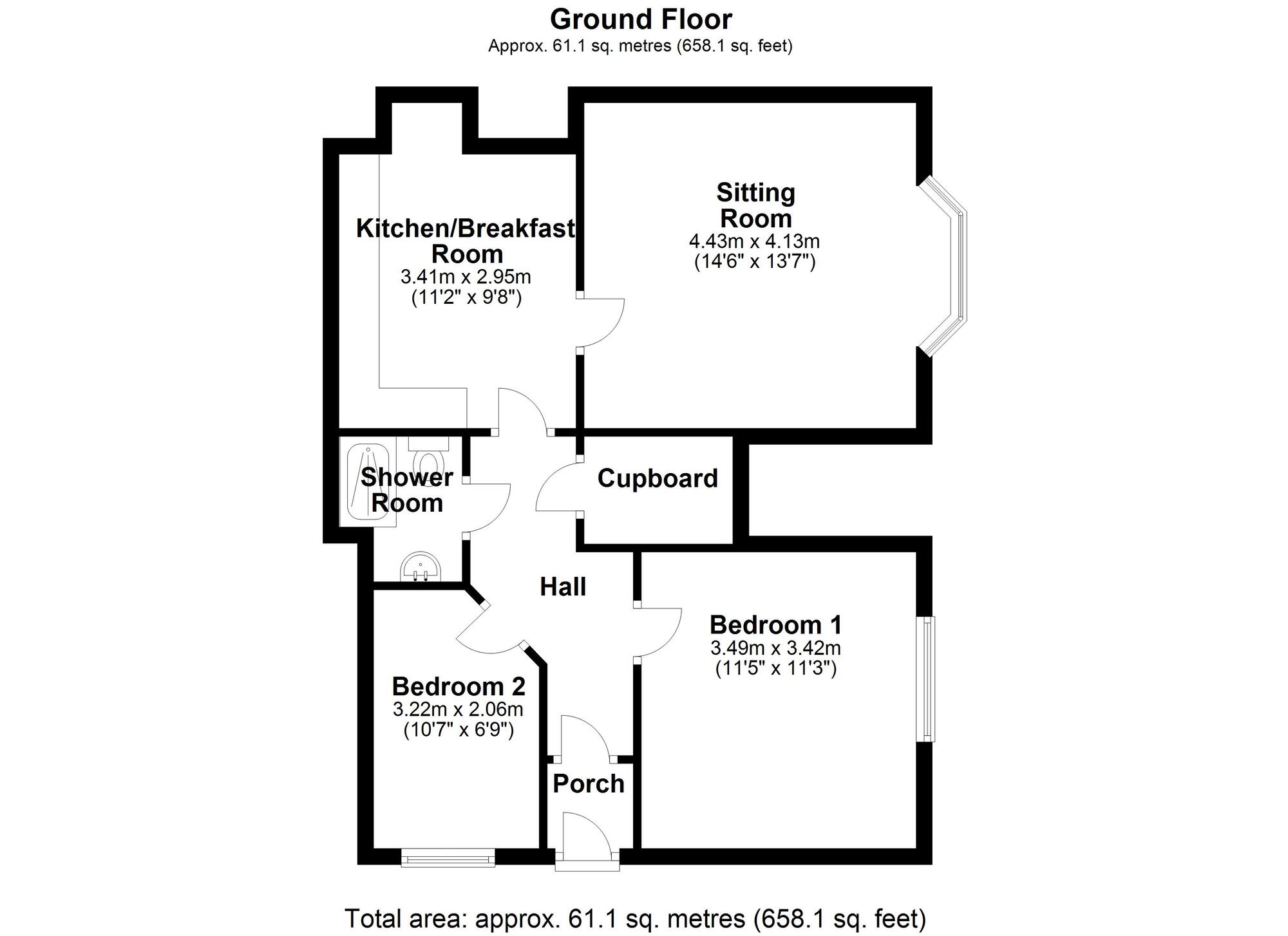 Floorplan of 2 bedroom  Flat to rent, Loraine Terrace, Newcastle upon Tyne, Tyne and Wear, NE15