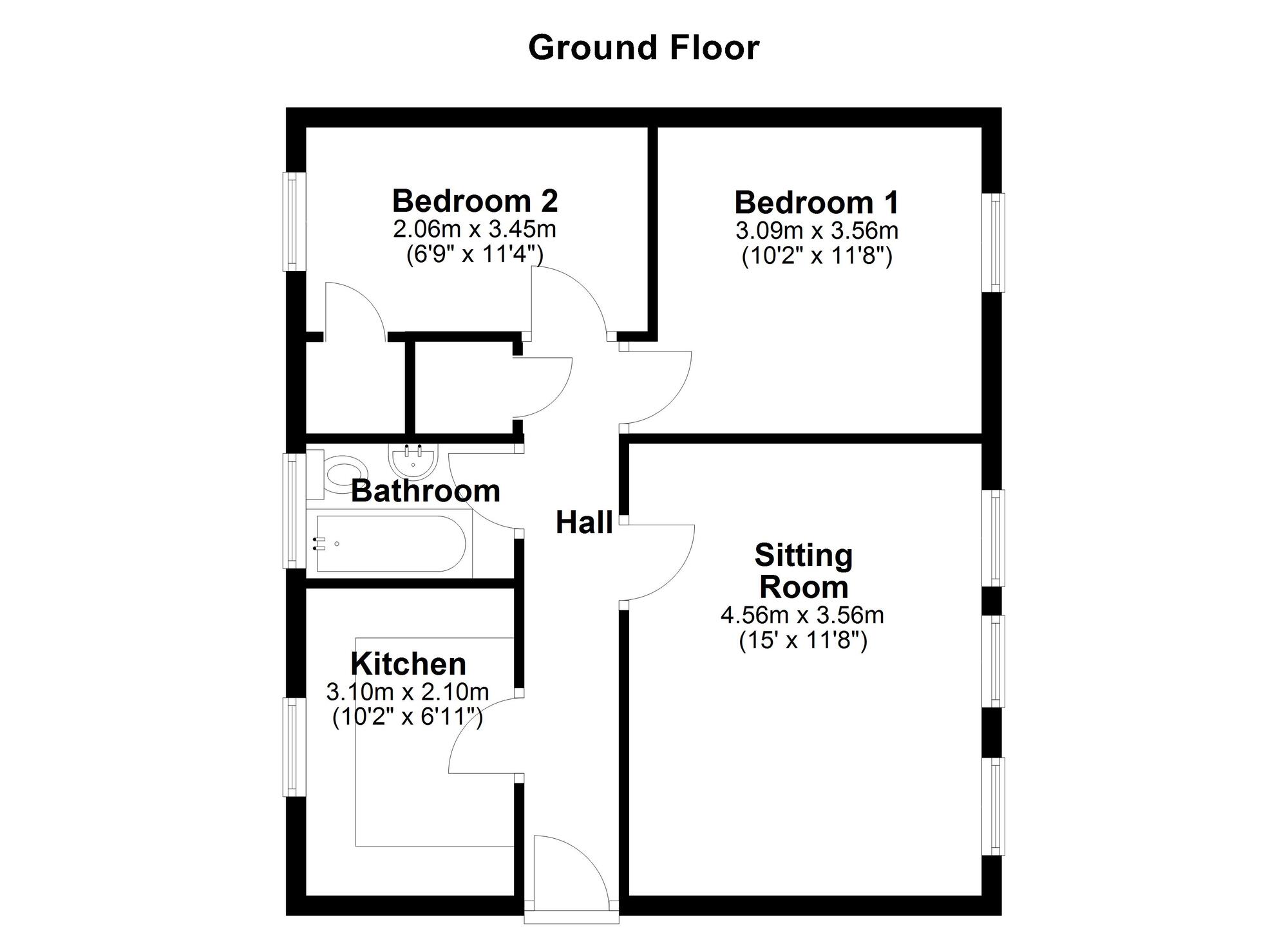 Floorplan of 2 bedroom  Flat for sale, St. Marks Court, Newcastle upon Tyne, Tyne and Wear, NE5