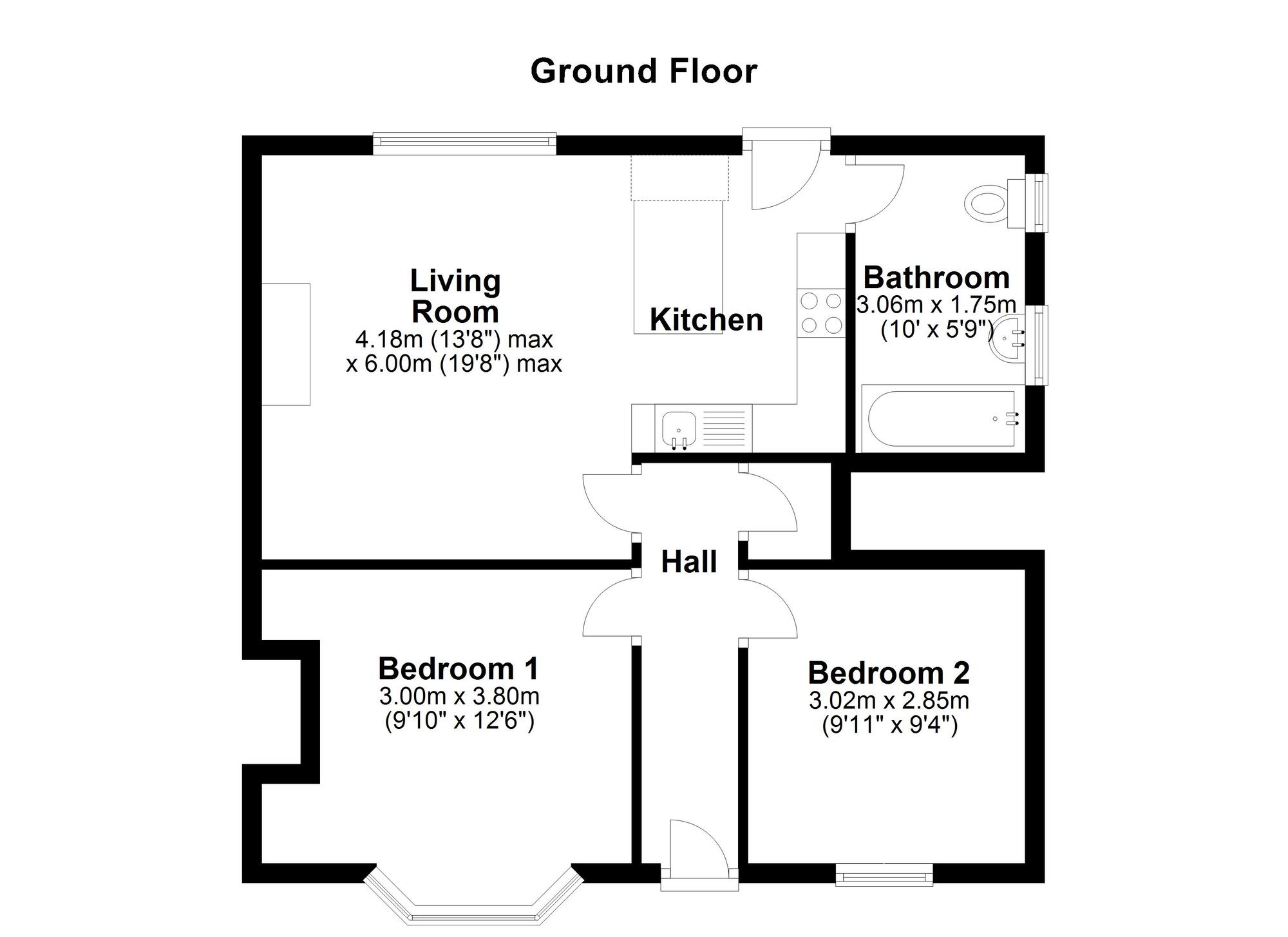 Floorplan of 2 bedroom  Flat to rent, Angerton Gardens, Newcastle Upon Tyne, NE5