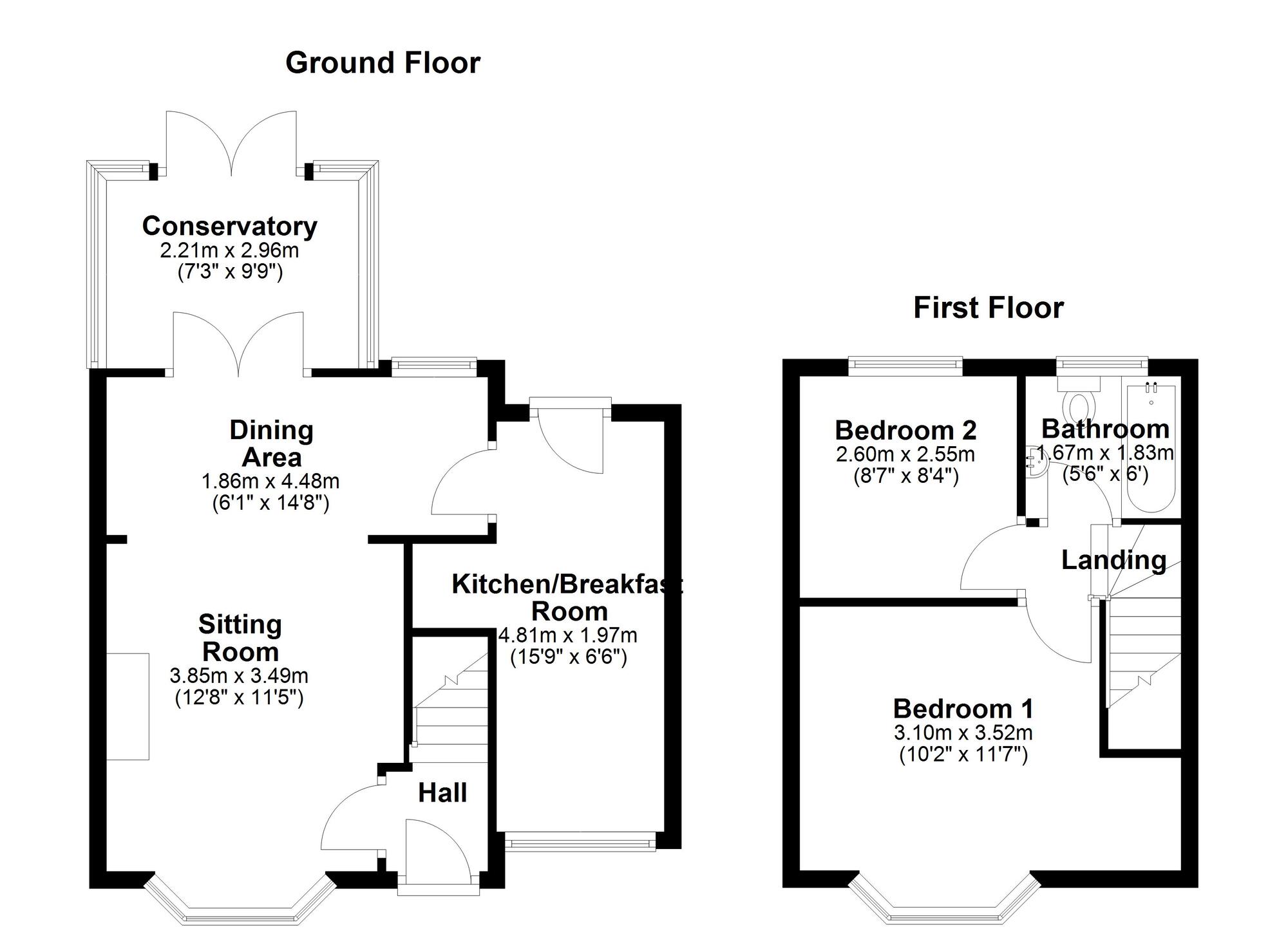 Floorplan of 2 bedroom Semi Detached House for sale, Softley Place, Newcastle upon Tyne, Tyne and Wear, NE15