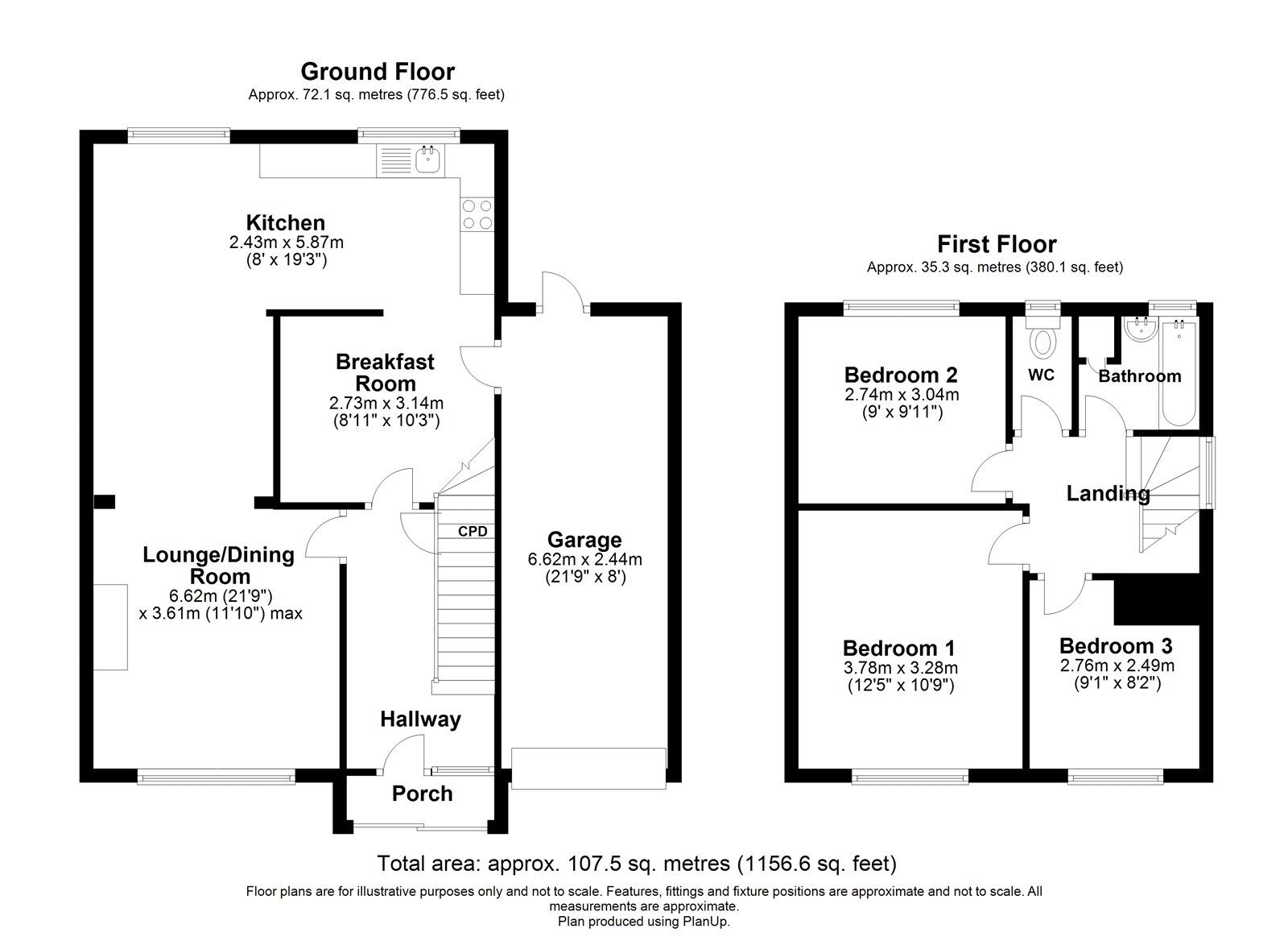 Floorplan of 3 bedroom Semi Detached House for sale, Calvus Drive, Heddon-on-the-Wall, Northumberland, NE15