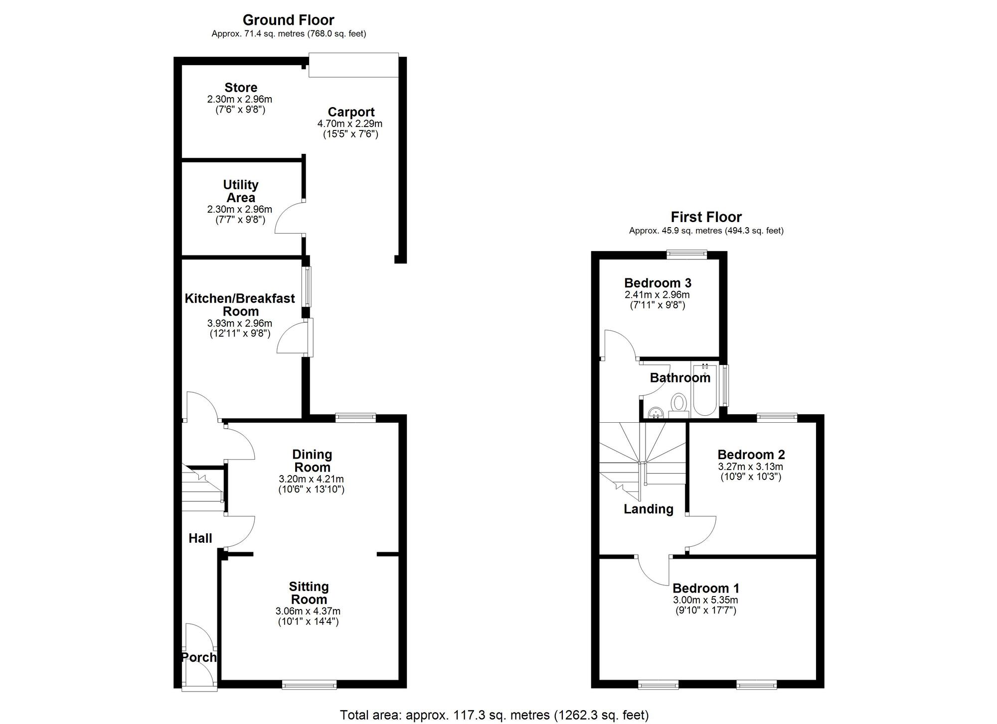 Floorplan of 3 bedroom Mid Terrace House for sale, Newburn Road, Newcastle upon Tyne, Tyne and Wear, NE15