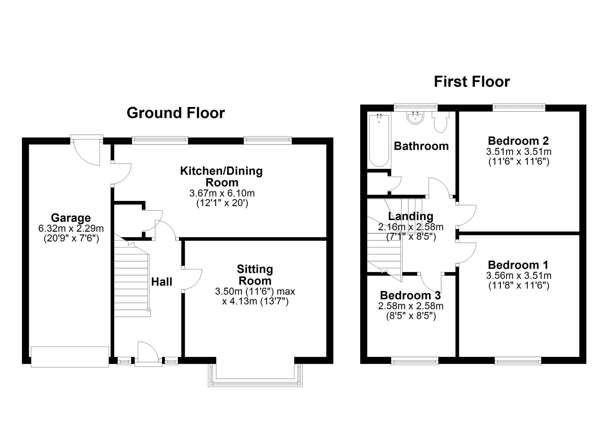 Floorplan of 3 bedroom Semi Detached House for sale, Chapel House Road, Newcastle upon Tyne, Tyne and Wear, NE5