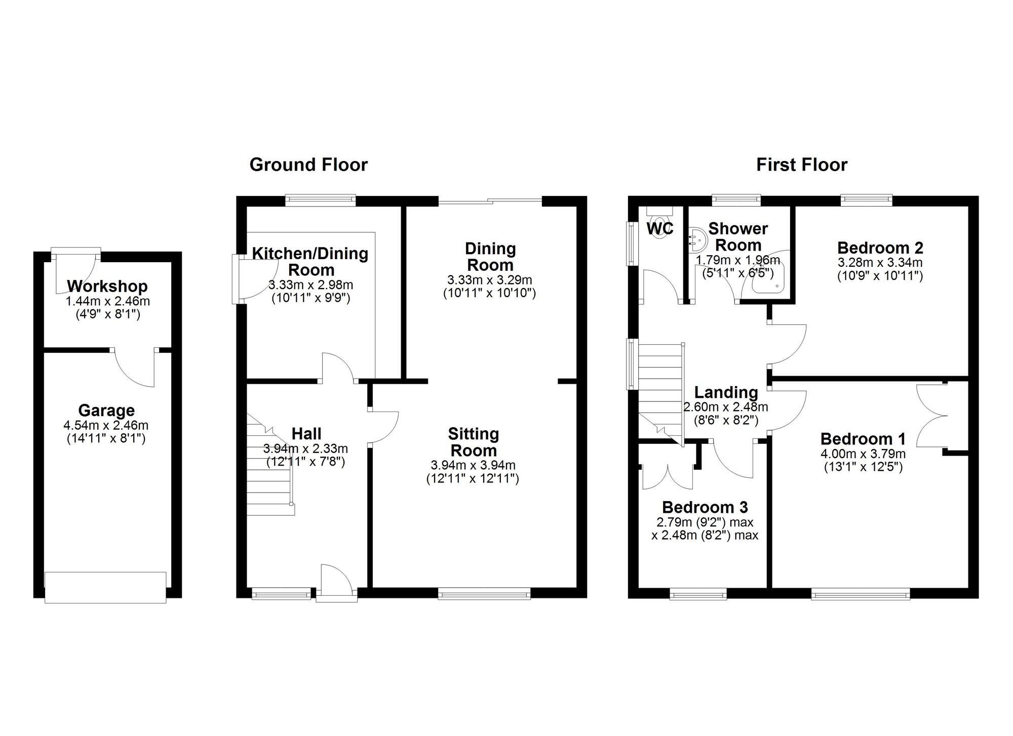 Floorplan of 3 bedroom Semi Detached House to rent, Coquet Grove, Newcastle upon Tyne, Tyne and Wear, NE15