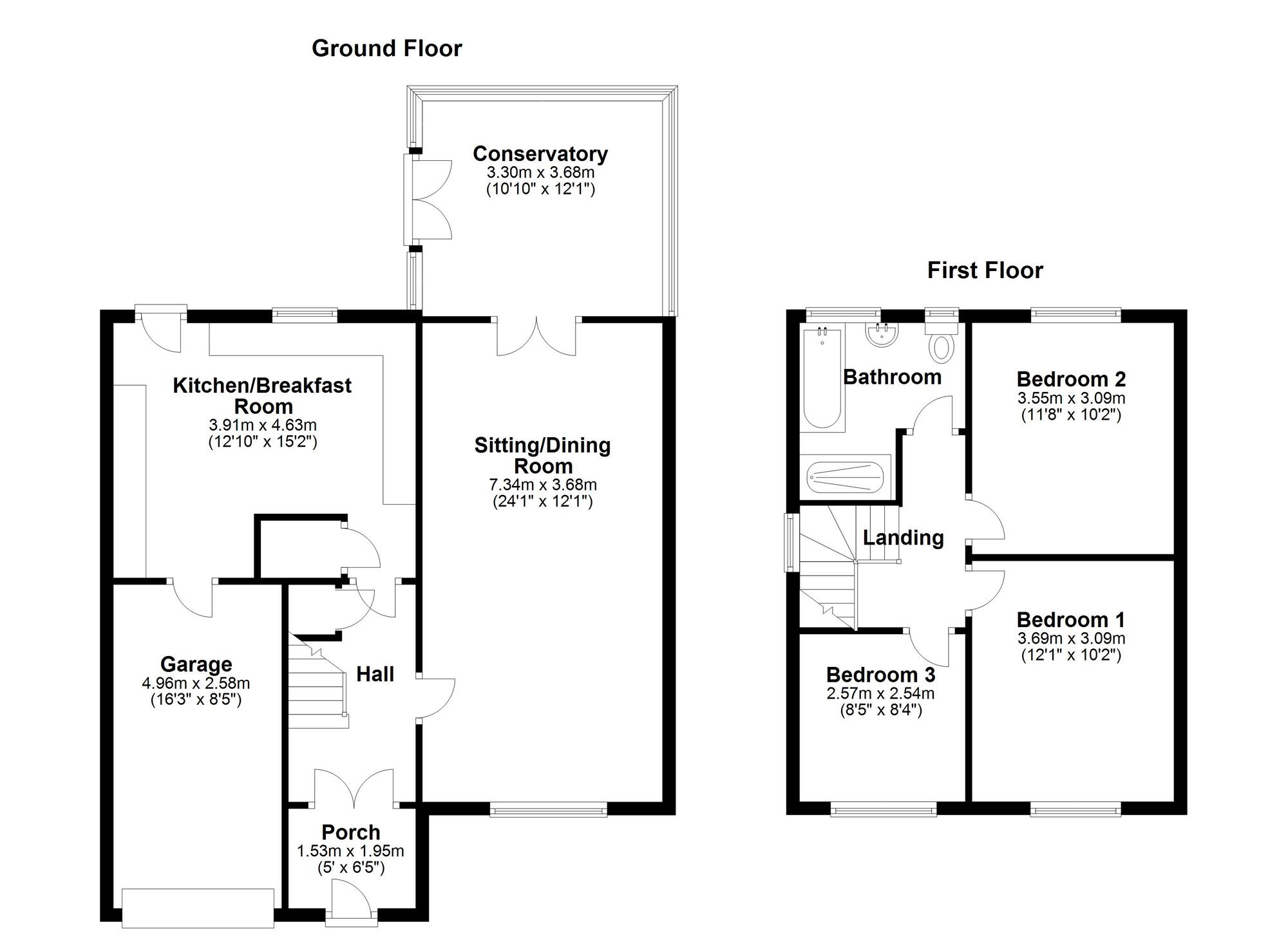 Floorplan of 3 bedroom Semi Detached House for sale, Melrose Close, West Denton, Tyne and Wear, NE15