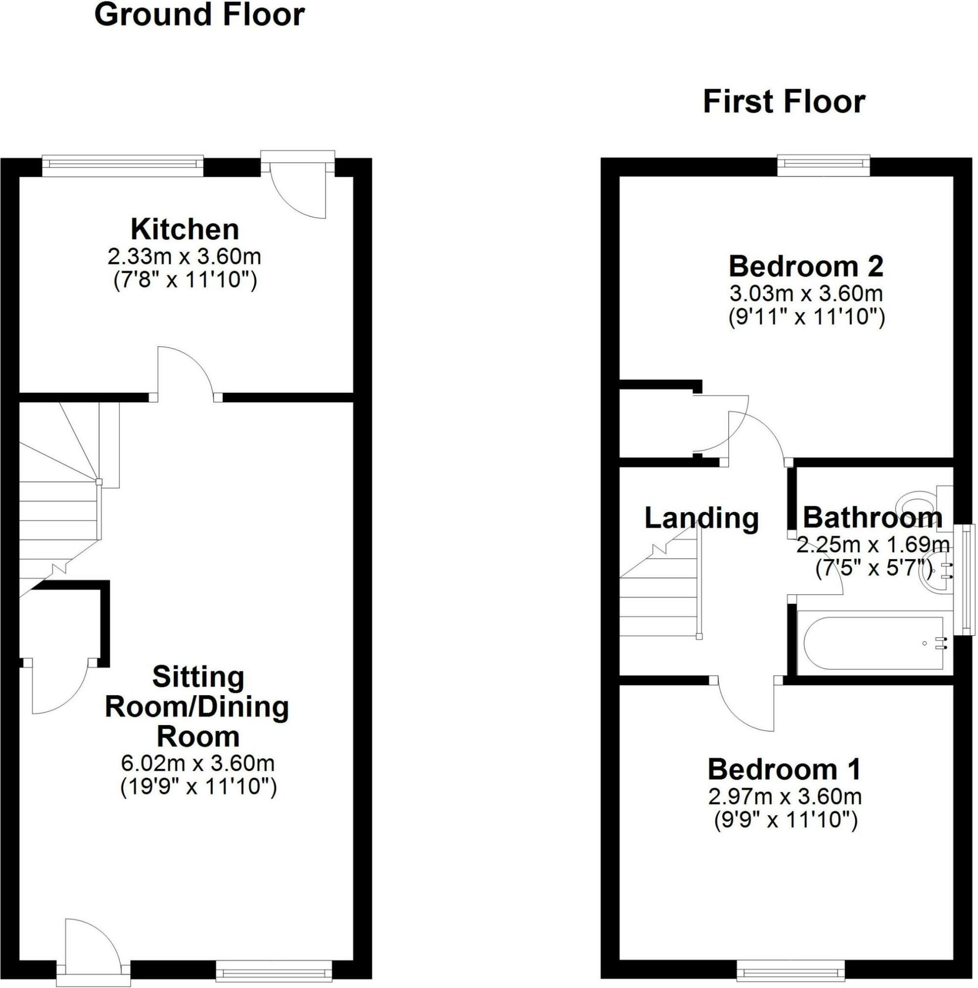 Floorplan of 2 bedroom End Terrace House for sale, Berwick Close, Newcastle upon Tyne, Tyne and Wear, NE15