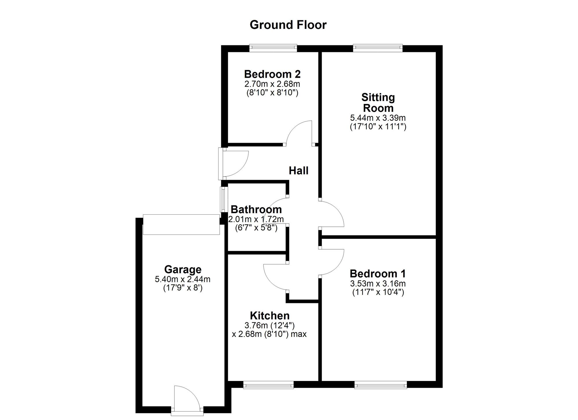 Floorplan of 2 bedroom Semi Detached Bungalow for sale, Neptune Road, Newcastle upon Tyne, Tyne and Wear, NE15