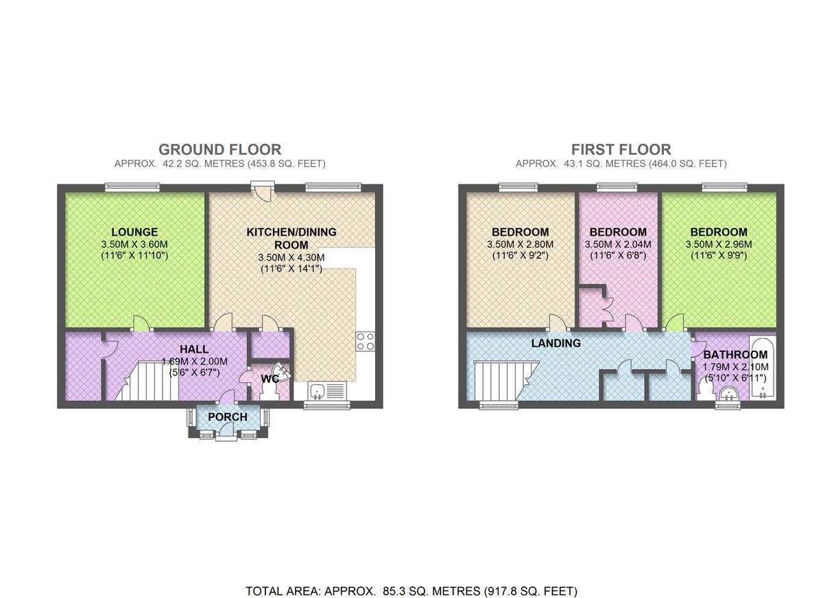 Floorplan of 3 bedroom End Terrace House to rent, Crigdon Hill, Newcastle upon Tyne, Tyne and Wear, NE5