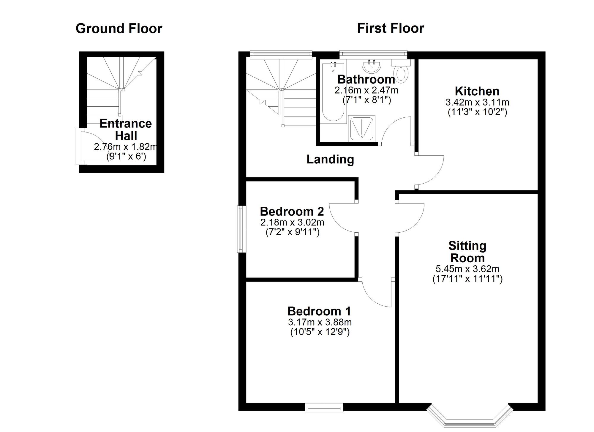 Floorplan of 2 bedroom Semi Detached Flat for sale, Silver Lonnen, Newcastle upon Tyne, Tyne and Wear, NE5