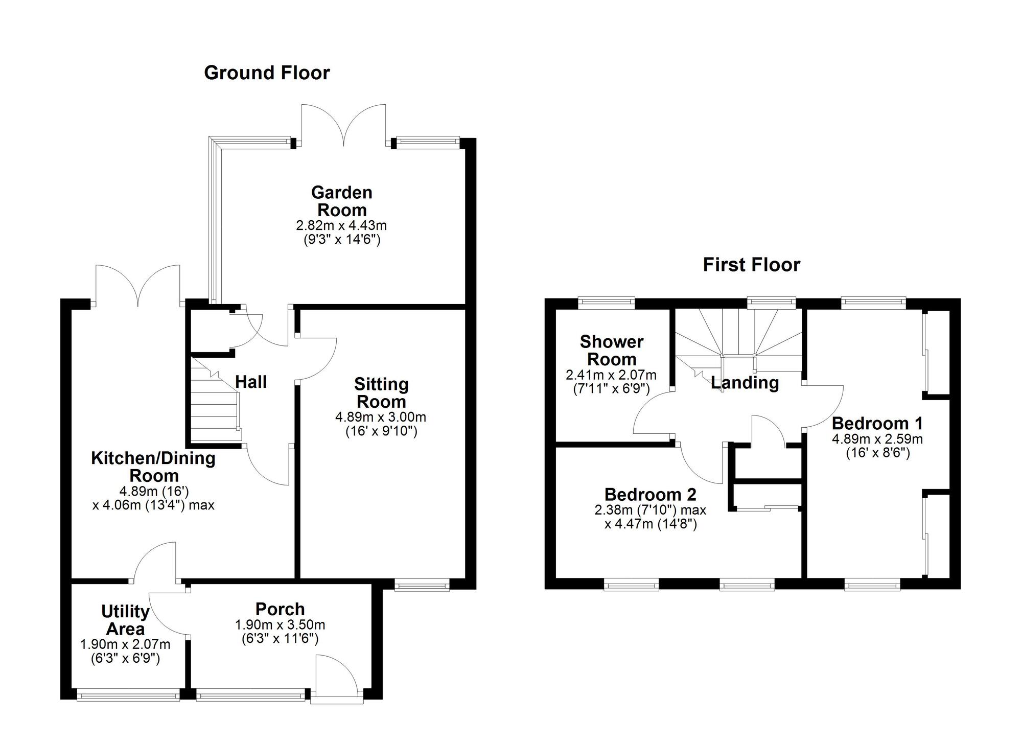 Floorplan of 2 bedroom Mid Terrace House for sale, Hill Croft, Horsley, Northumberland, NE15