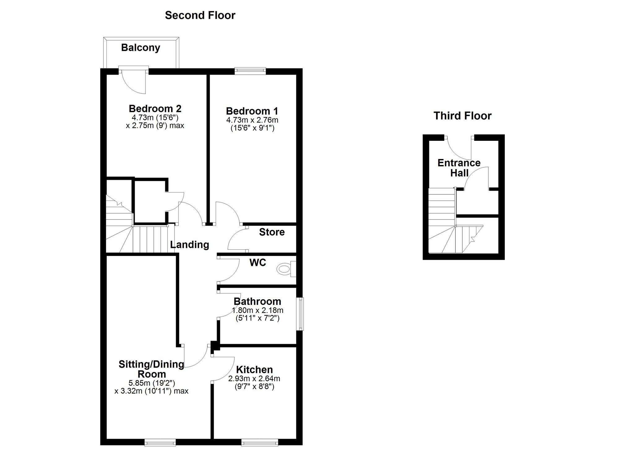 Floorplan of 2 bedroom  Flat for sale, St. Ann's Close, Newcastle upon Tyne, Tyne and Wear, NE1