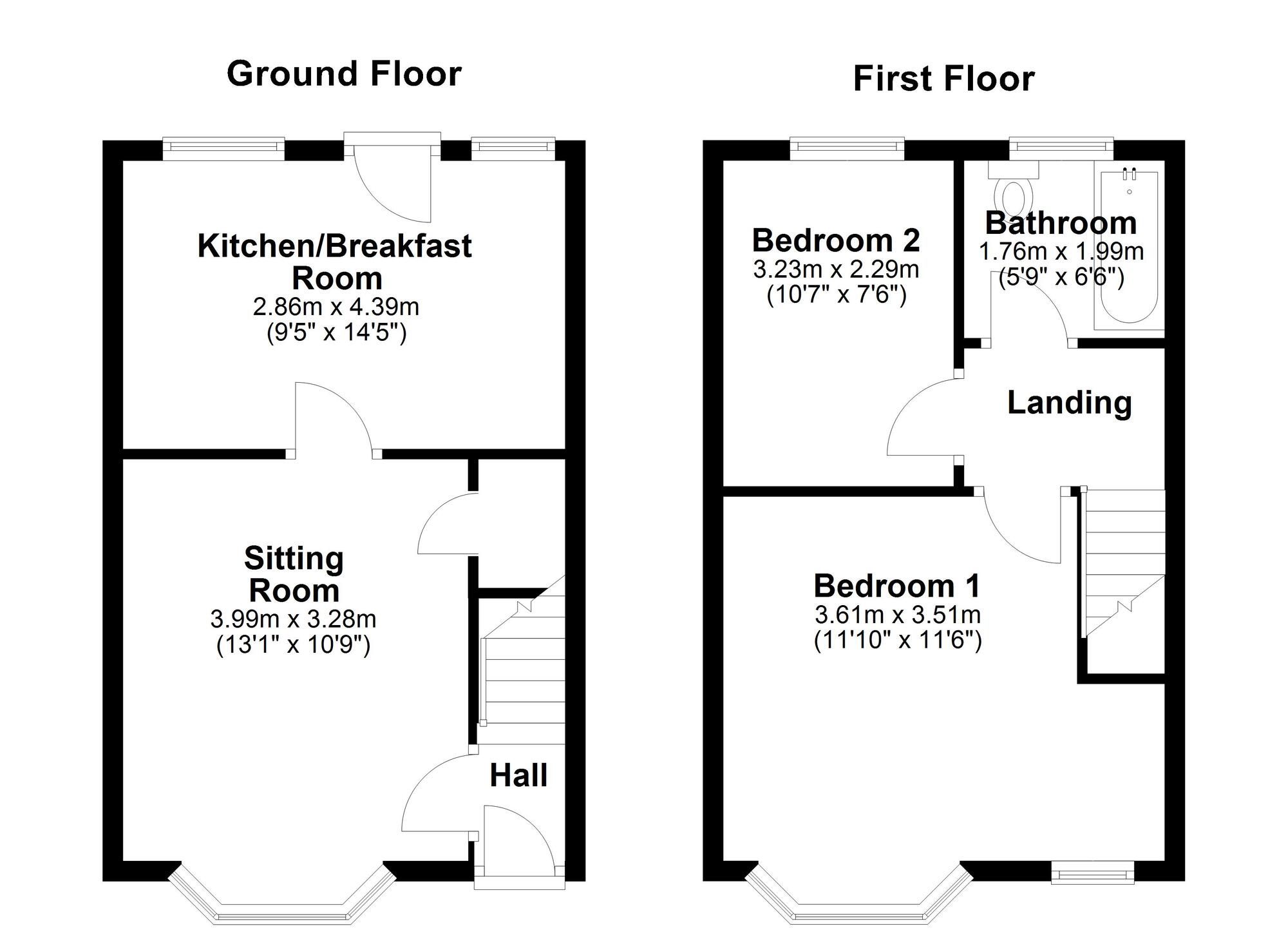 Floorplan of 2 bedroom Mid Terrace House for sale, Tynevale Terrace, Lemington, Tyne and Wear, NE15