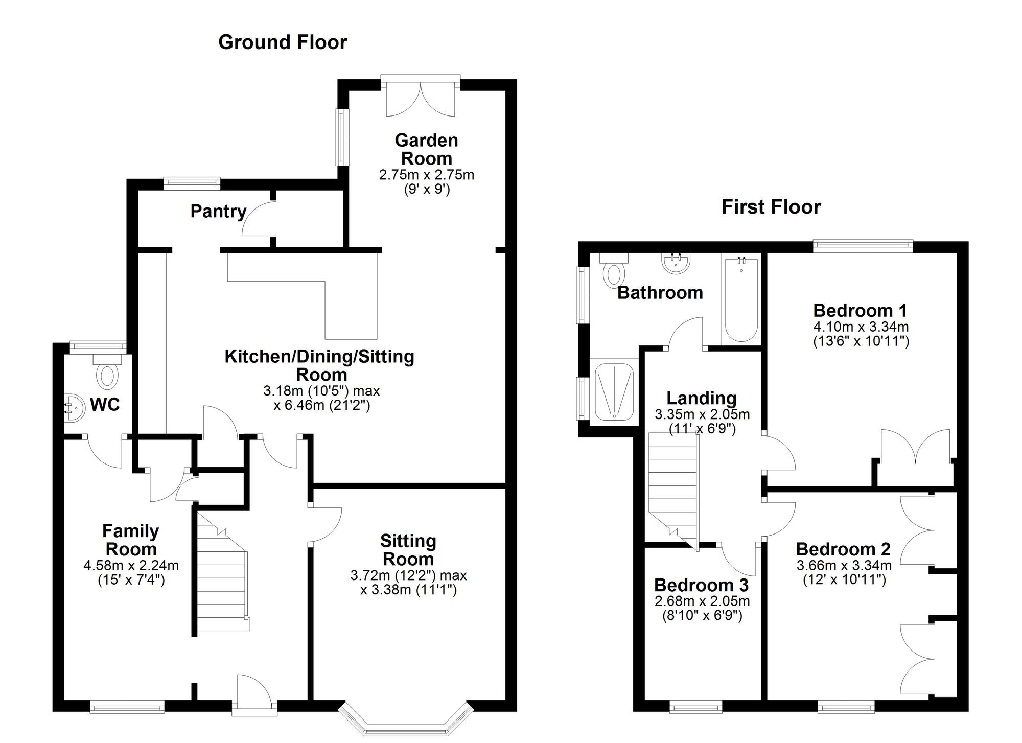 Floorplan of 3 bedroom Semi Detached House for sale, The Drive, Denton Burn, Newcastle Upon Tyne, NE5