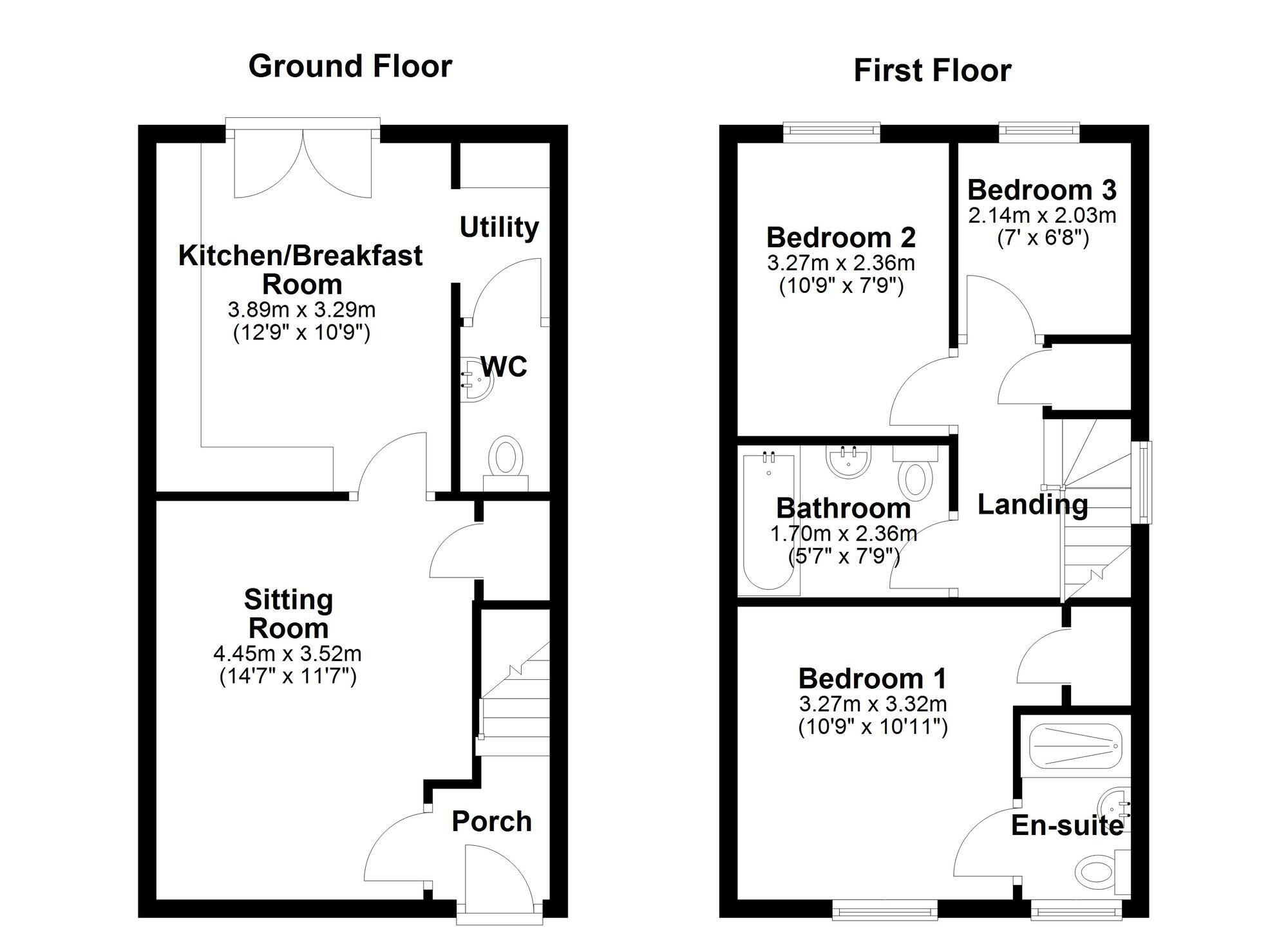 Floorplan of 3 bedroom Semi Detached House for sale, Watson Road, Callerton, Tyne and Wear, NE5