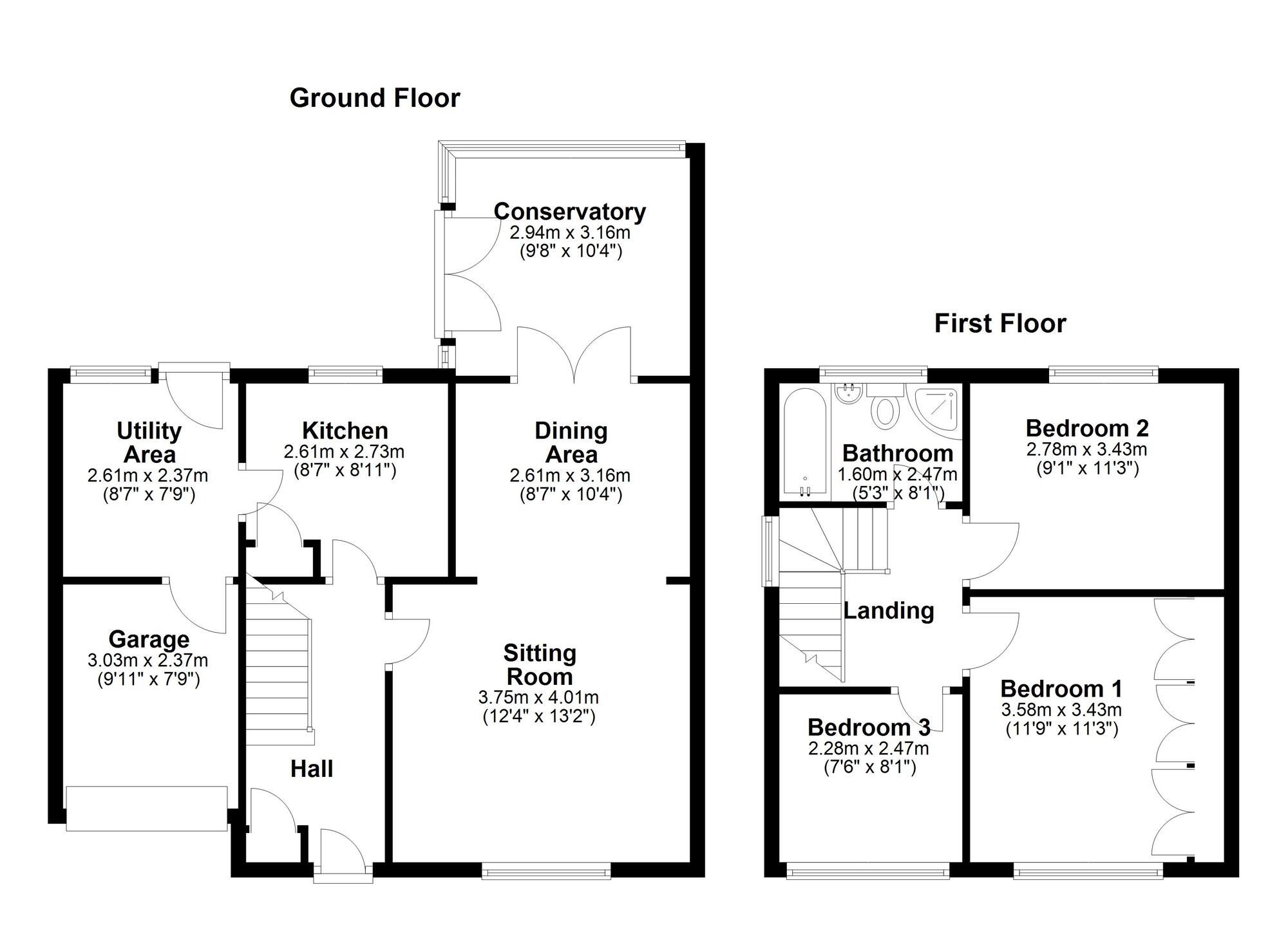 Floorplan of 3 bedroom Semi Detached House for sale, Ashdale Crescent, Newcastle upon Tyne, Tyne and Wear, NE5