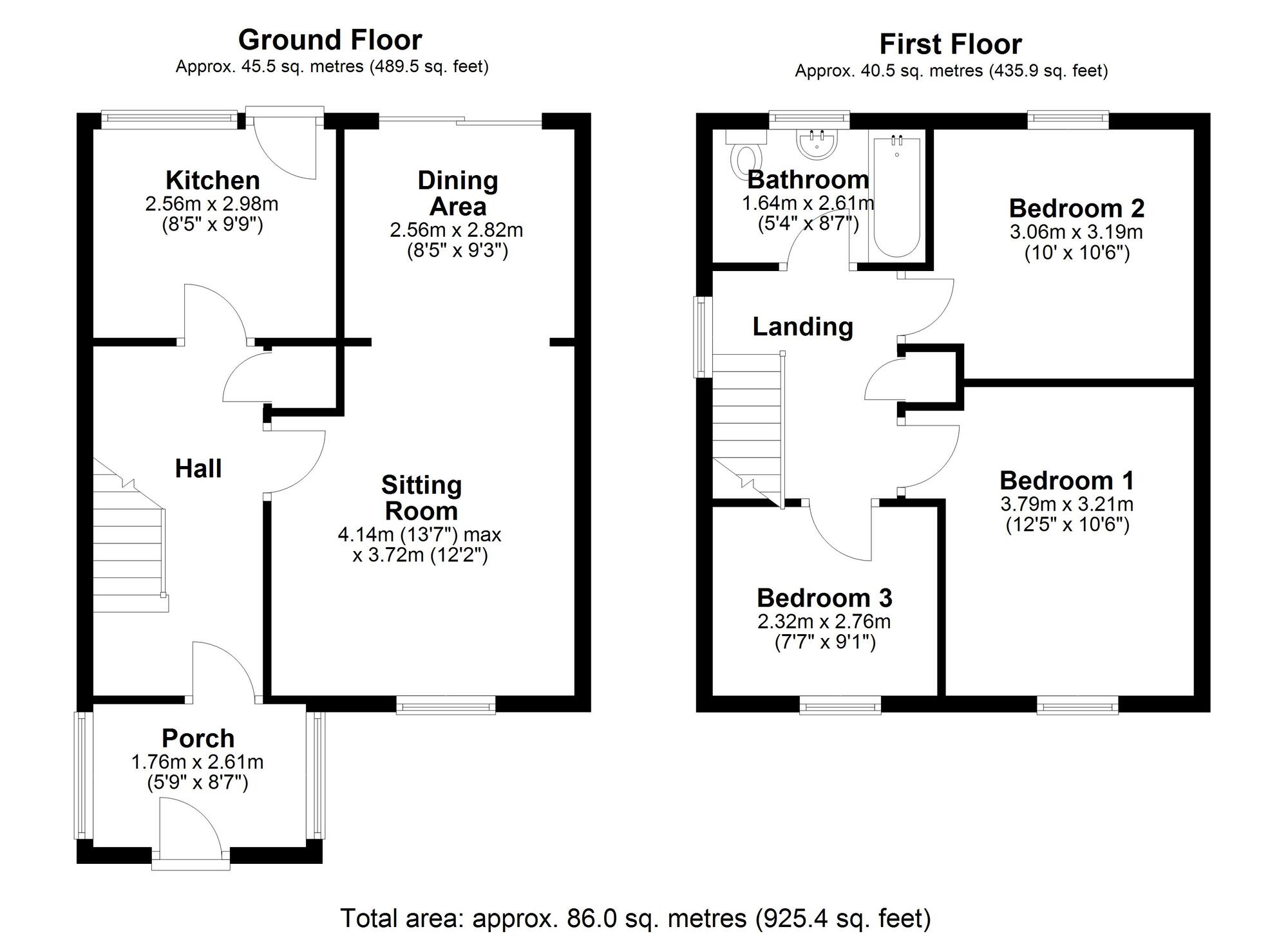 Floorplan of 3 bedroom Semi Detached House for sale, Tewkesbury Road, Newcastle upon Tyne, Tyne and Wear, NE15