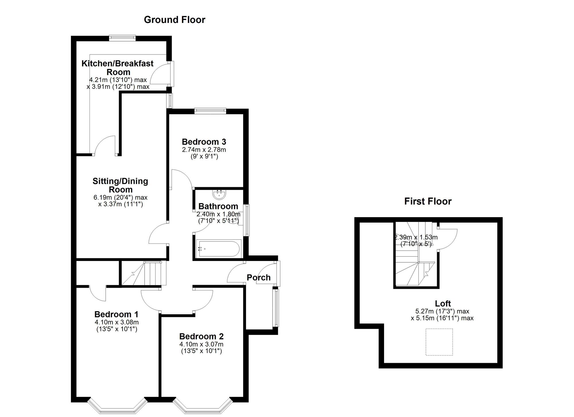 Floorplan of 3 bedroom Semi Detached Bungalow for sale, Ashleigh Road, Newcastle upon Tyne, Tyne and Wear, NE5