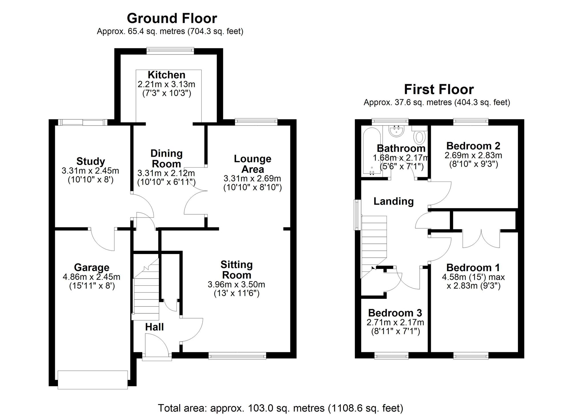 Floorplan of 3 bedroom Semi Detached House for sale, Kelson Way, Chapel Park, Tyne and Wear, NE5