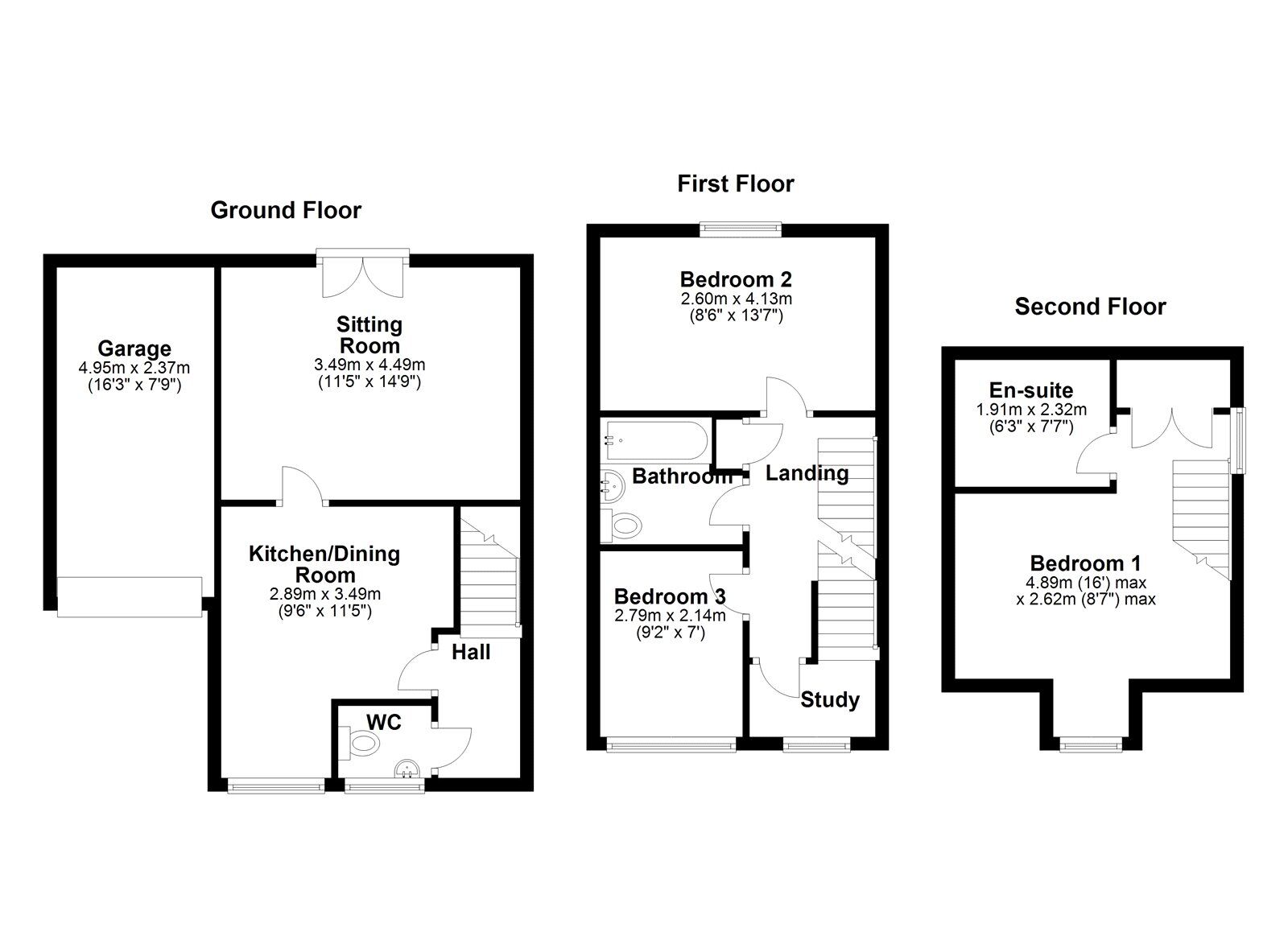 Floorplan of 3 bedroom Semi Detached House for sale, Belsay Lane, Newcastle upon Tyne, Tyne and Wear, NE5