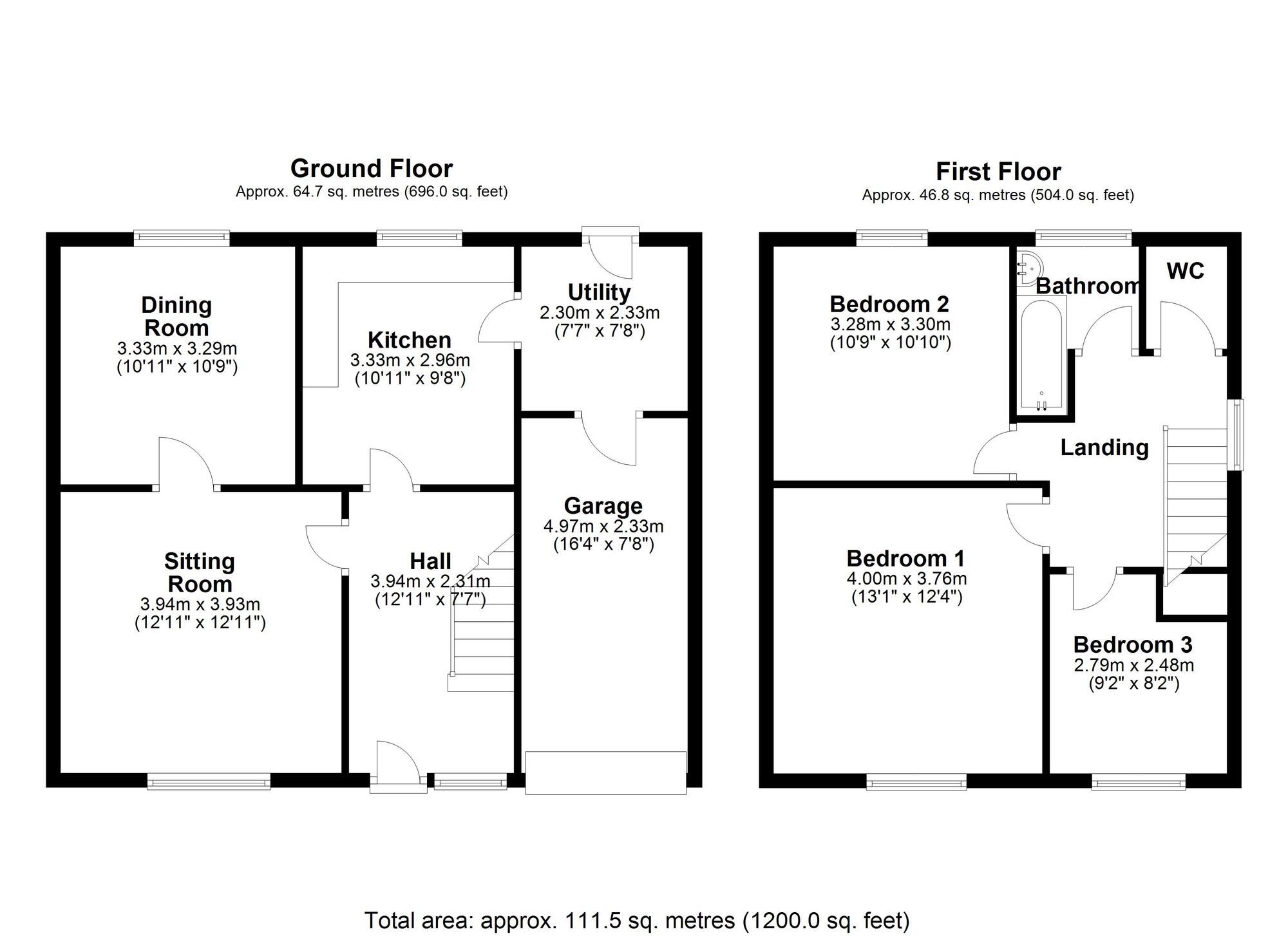 Floorplan of 3 bedroom Semi Detached House for sale, Coquet Grove, Newcastle upon Tyne, Tyne and Wear, NE15