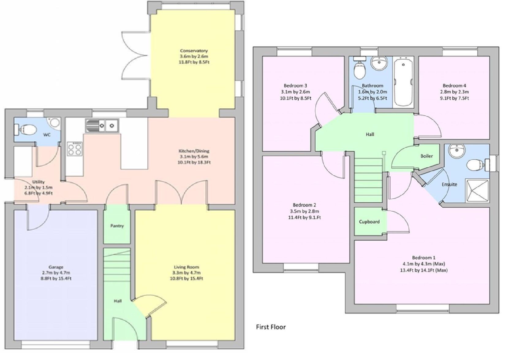 Floorplan of 4 bedroom Detached House for sale, Wheatfield Road, Newcastle upon Tyne, Tyne and Wear, NE5