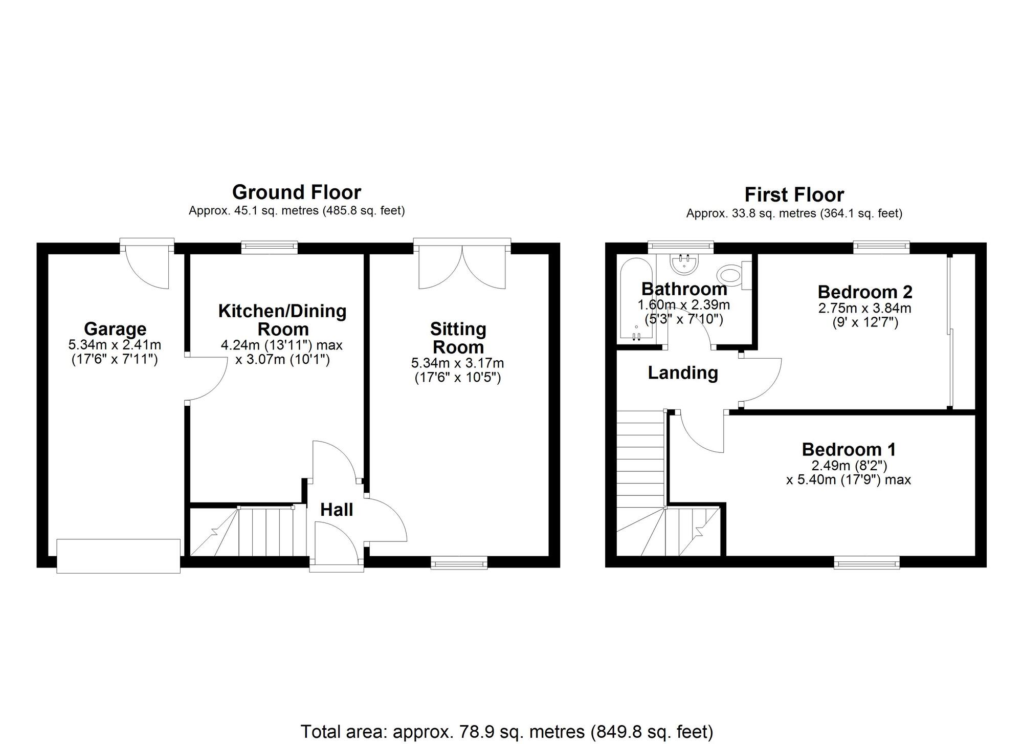 Floorplan of 2 bedroom End Terrace House for sale, Beetham Crescent, Newcastle upon Tyne, Tyne and Wear, NE5